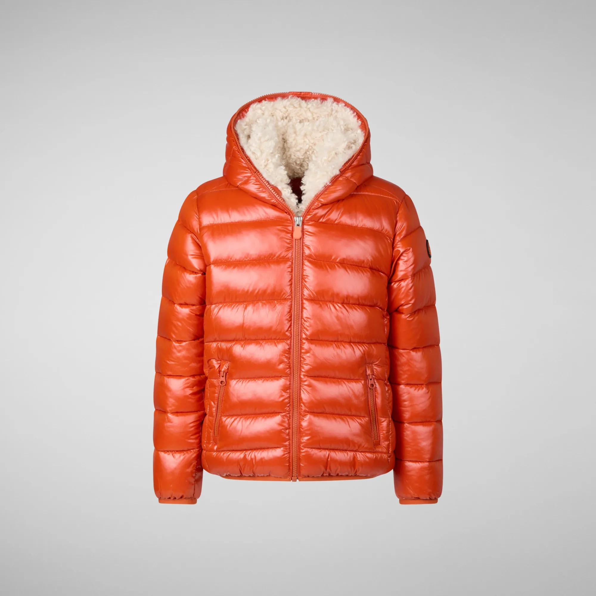 New Save The Duck Boys' animal free Puffer jacket Gavin in maple orange