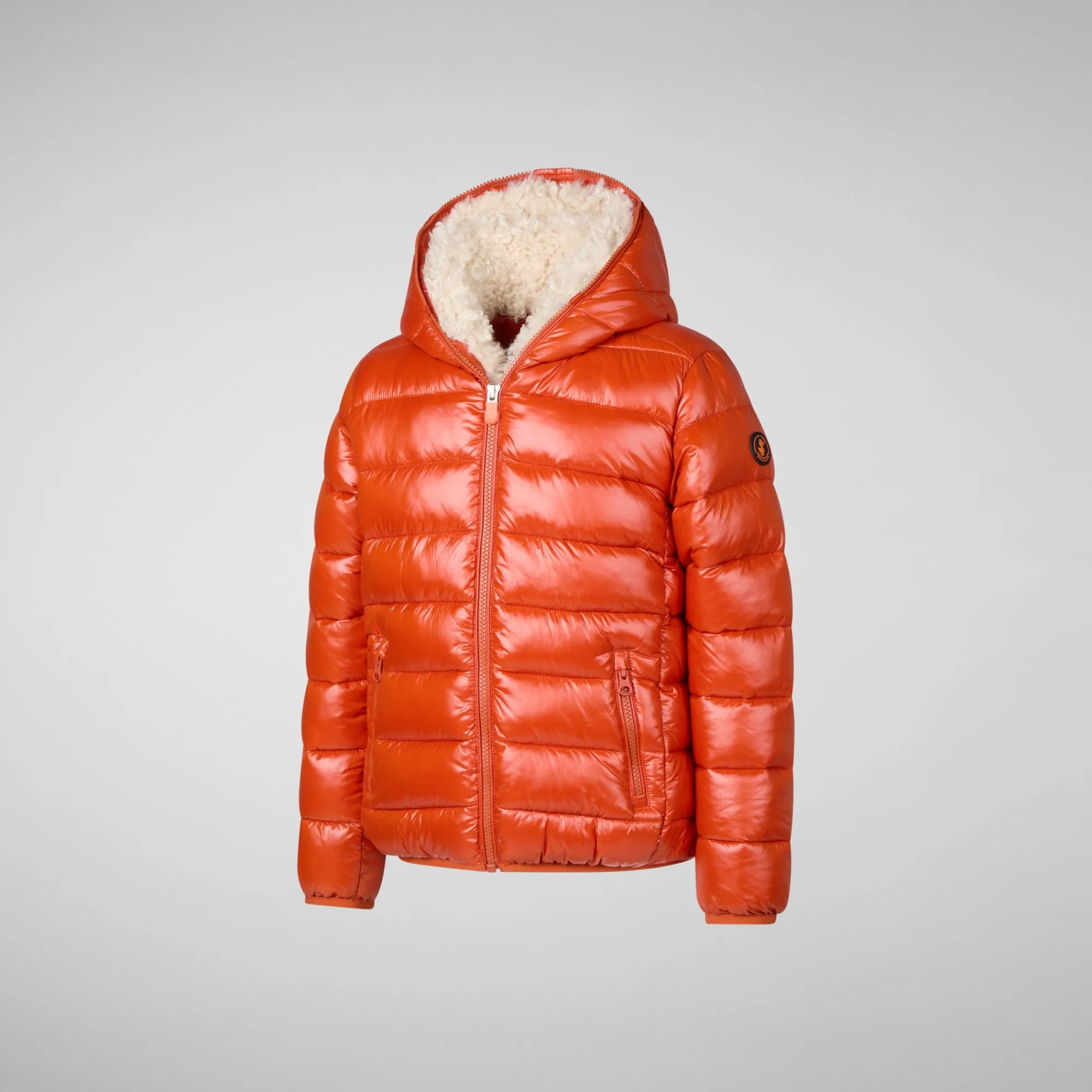 New Save The Duck Boys' animal free Puffer jacket Gavin in maple orange