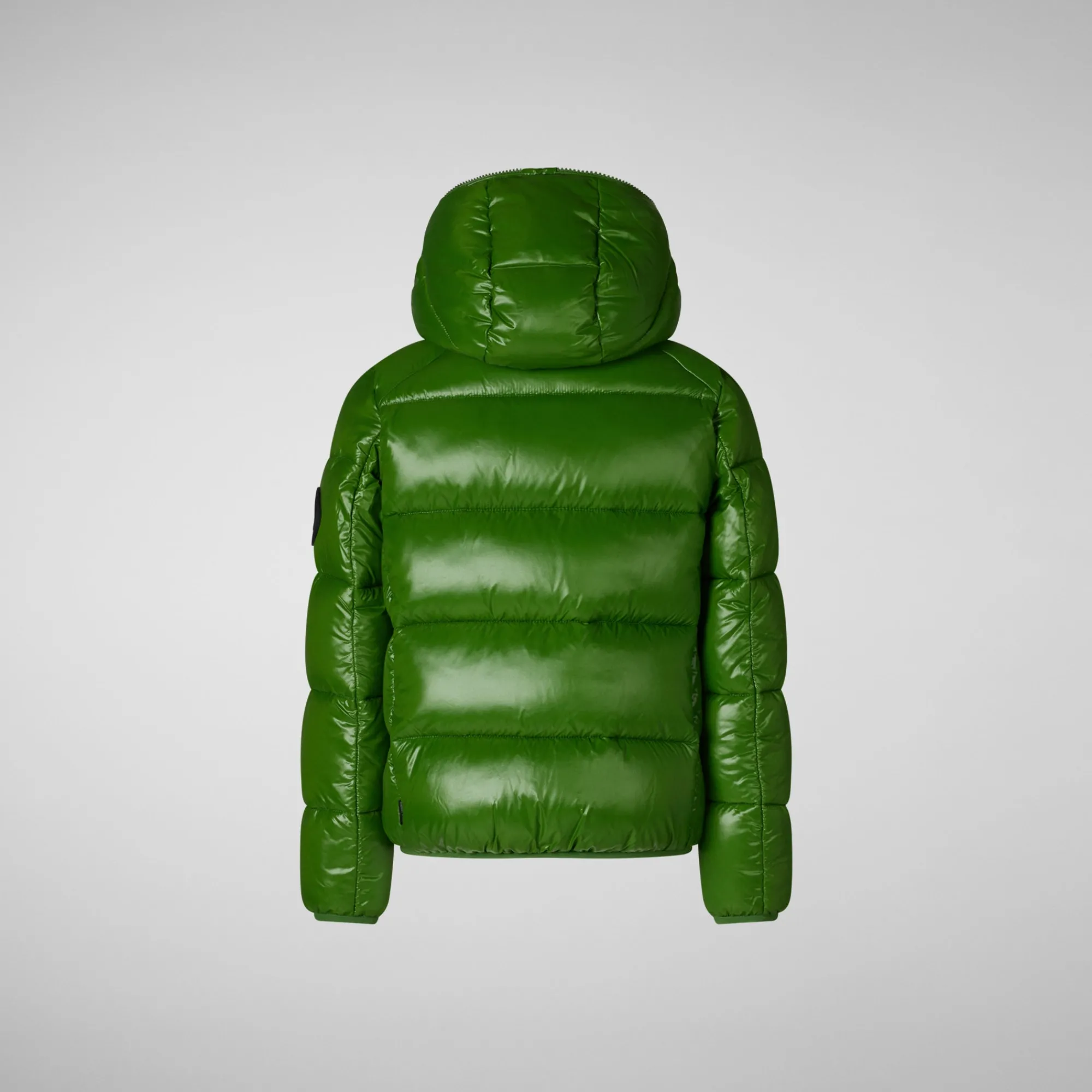 Best Sale Save The Duck Boys' animal free Puffer jacket Keegan in grass green wolf print