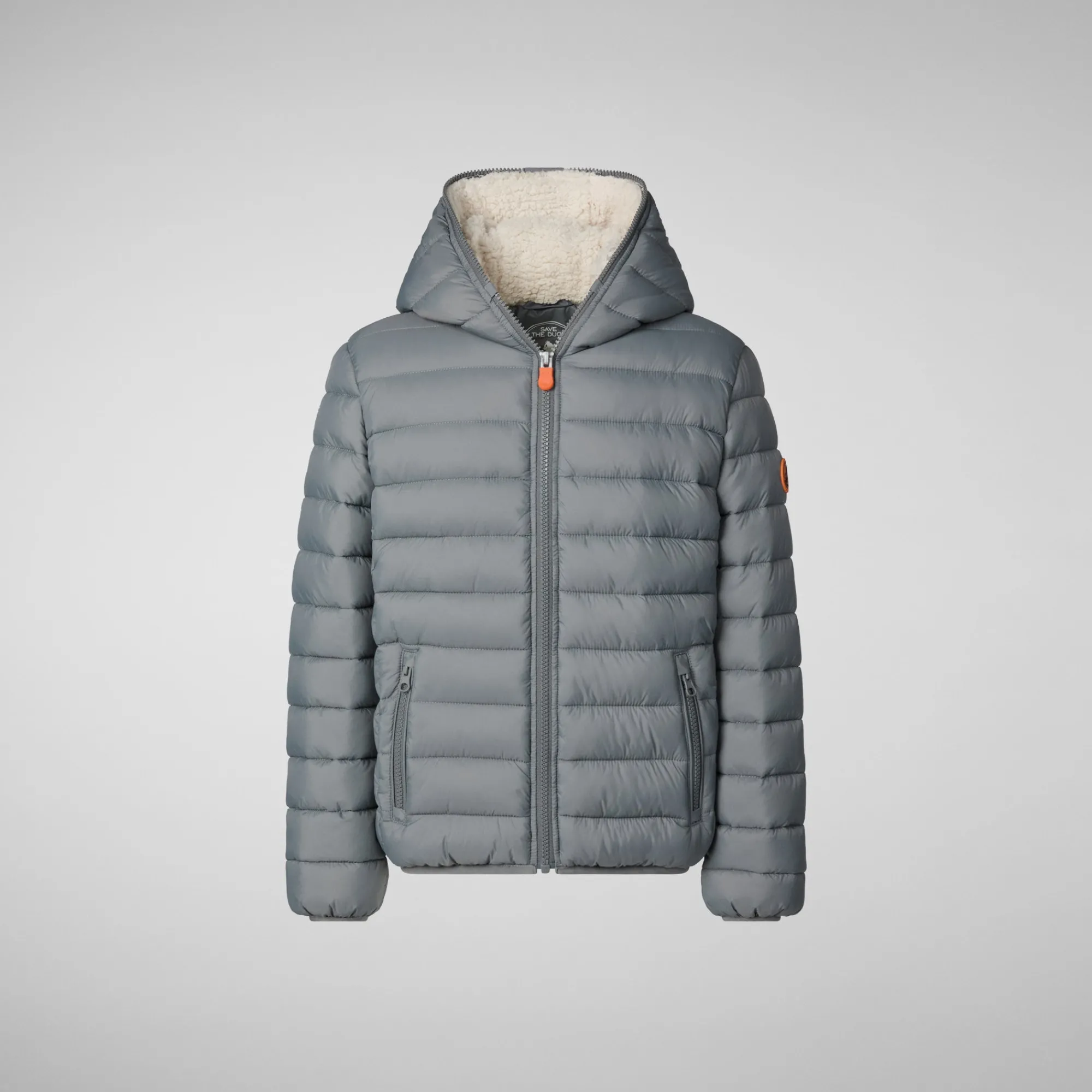 Best Save The Duck Boys' animal free Puffer jacket with teddy lining Finnegan in mid grey