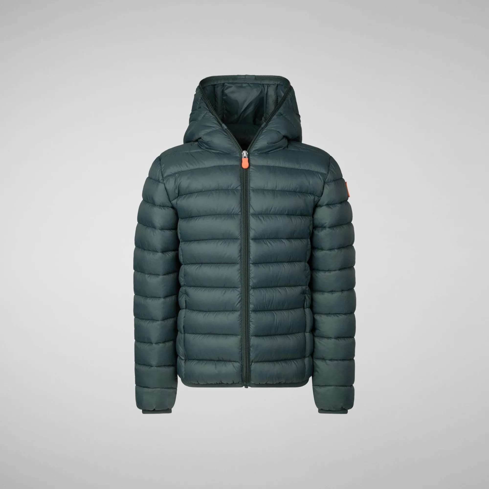 Fashion Save The Duck Boys' Hooded Animal free Puffer Jacket Dony in green black
