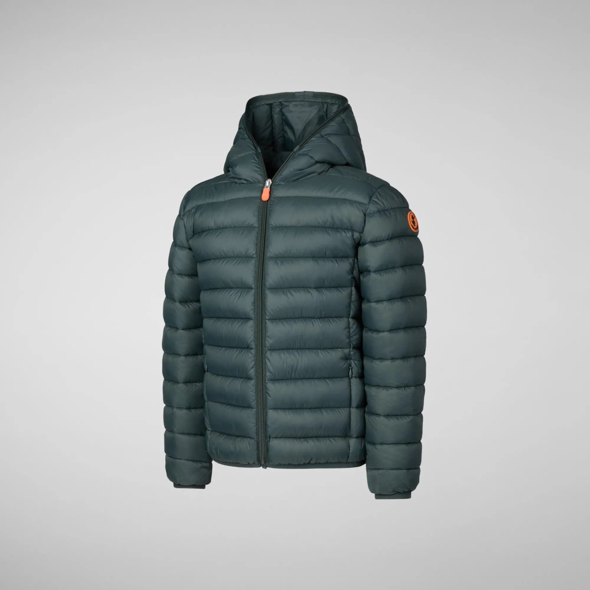 Fashion Save The Duck Boys' Hooded Animal free Puffer Jacket Dony in green black