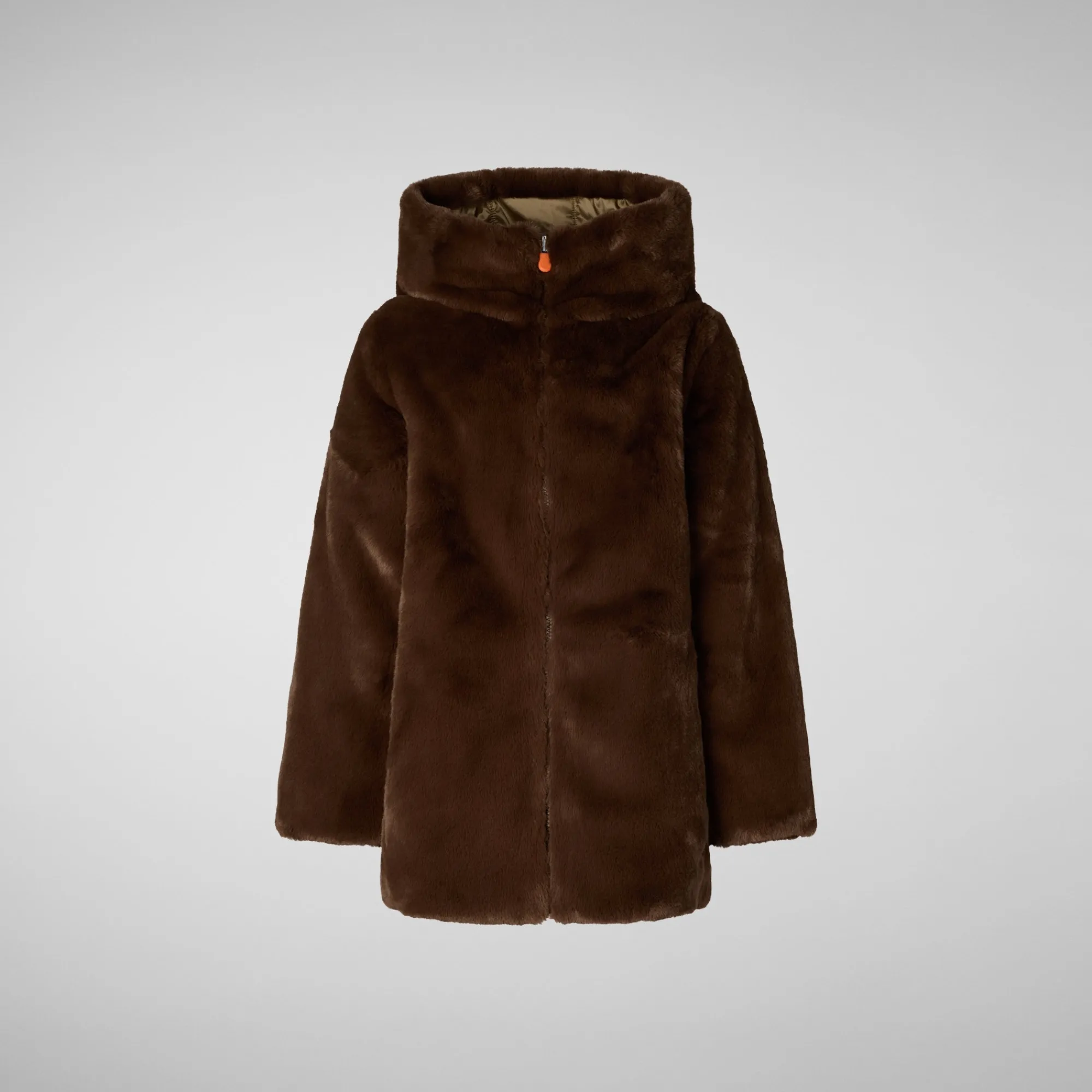 Discount Save The Duck Girls' animal free Puffer jacket Flora in teddy brown