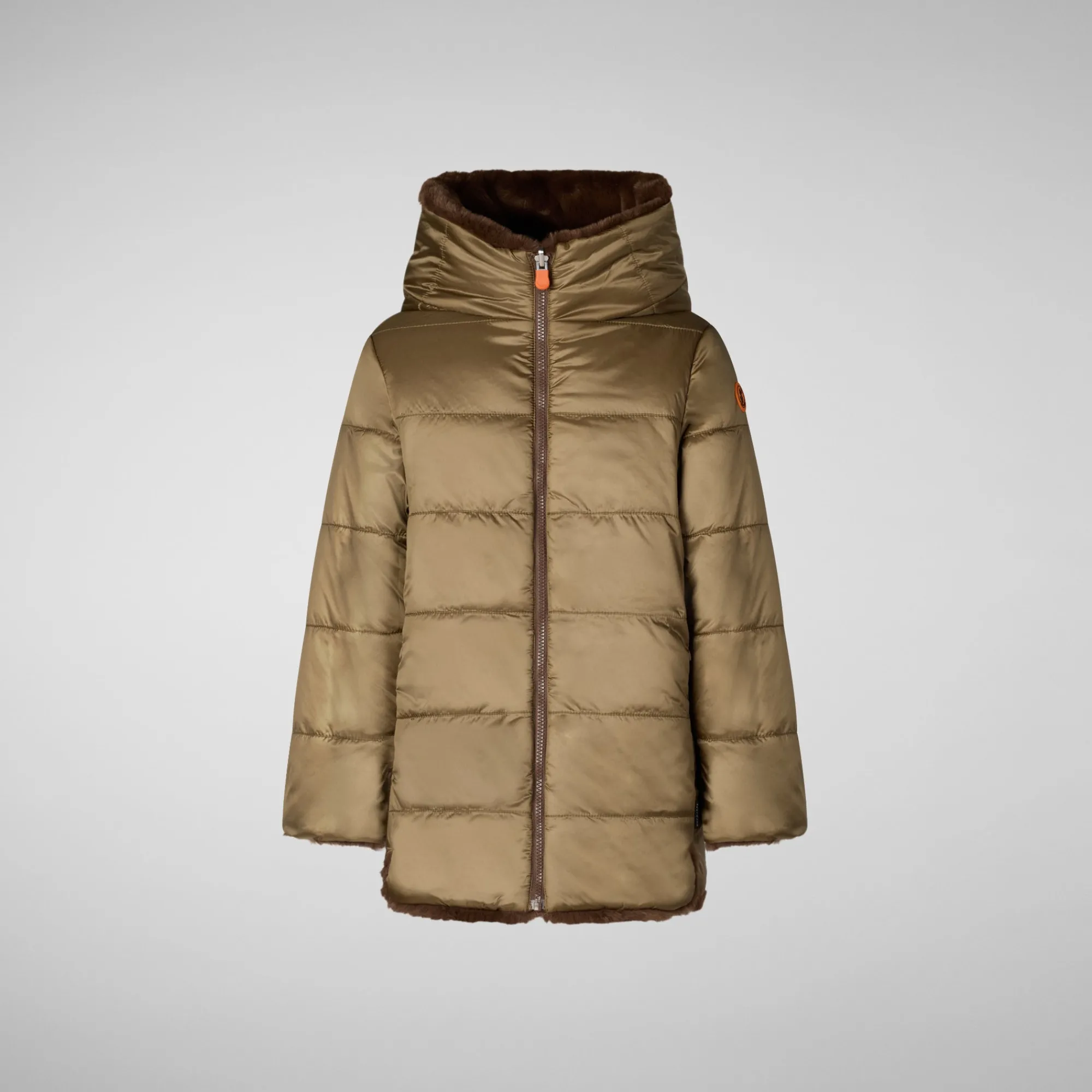 Discount Save The Duck Girls' animal free Puffer jacket Flora in teddy brown