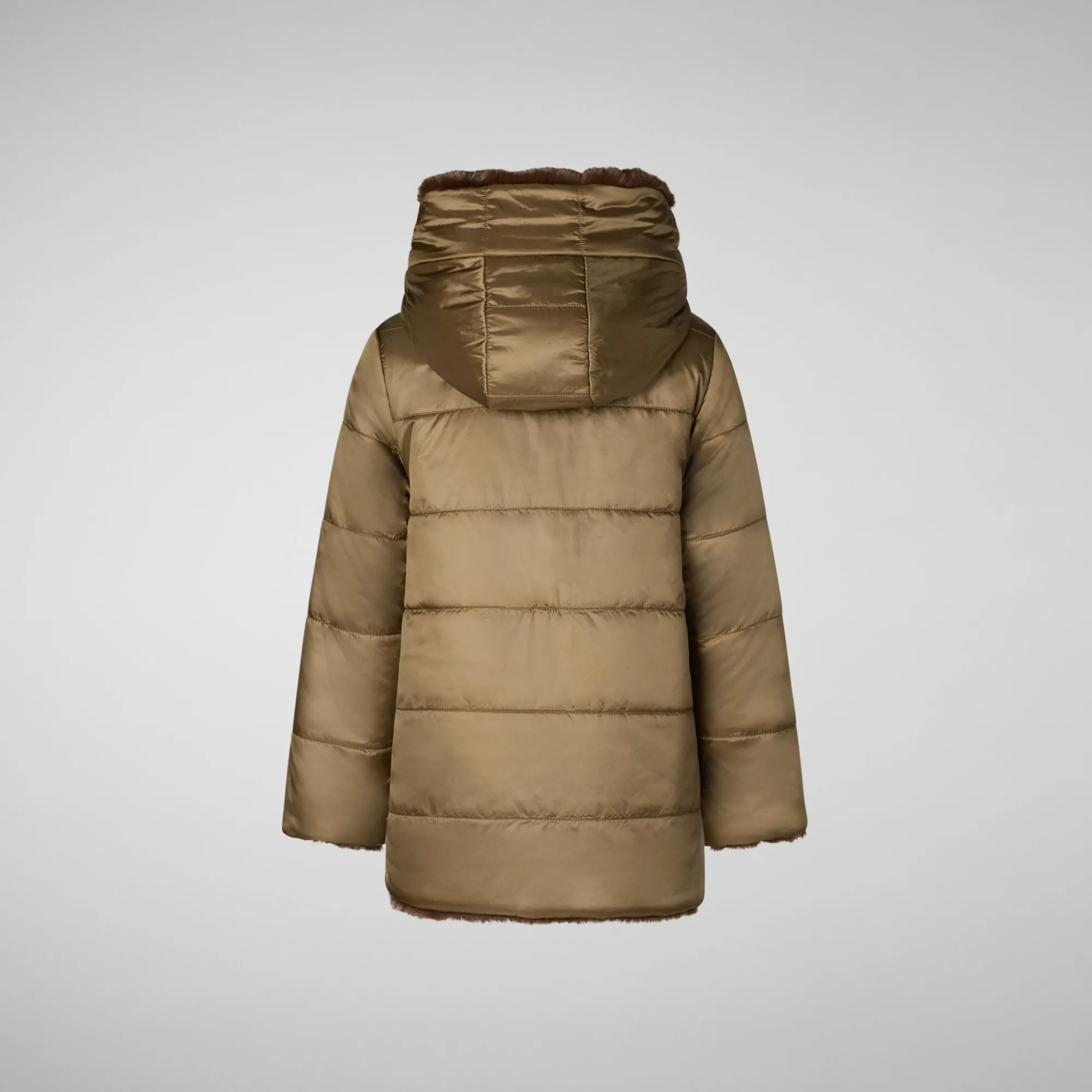 Discount Save The Duck Girls' animal free Puffer jacket Flora in teddy brown