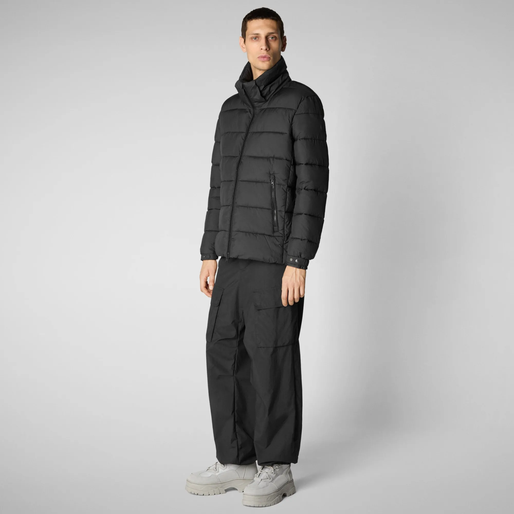 Store Save The Duck Men's  animal free hooded Animal free Puffer jacket Boris in Black