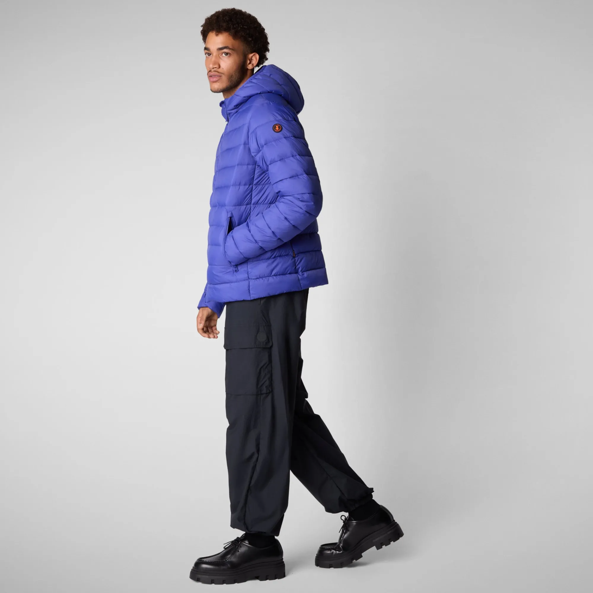 Best Save The Duck Men's  animal free hooded Animal free Puffer jacket Hector in gentian blue GentianBlue