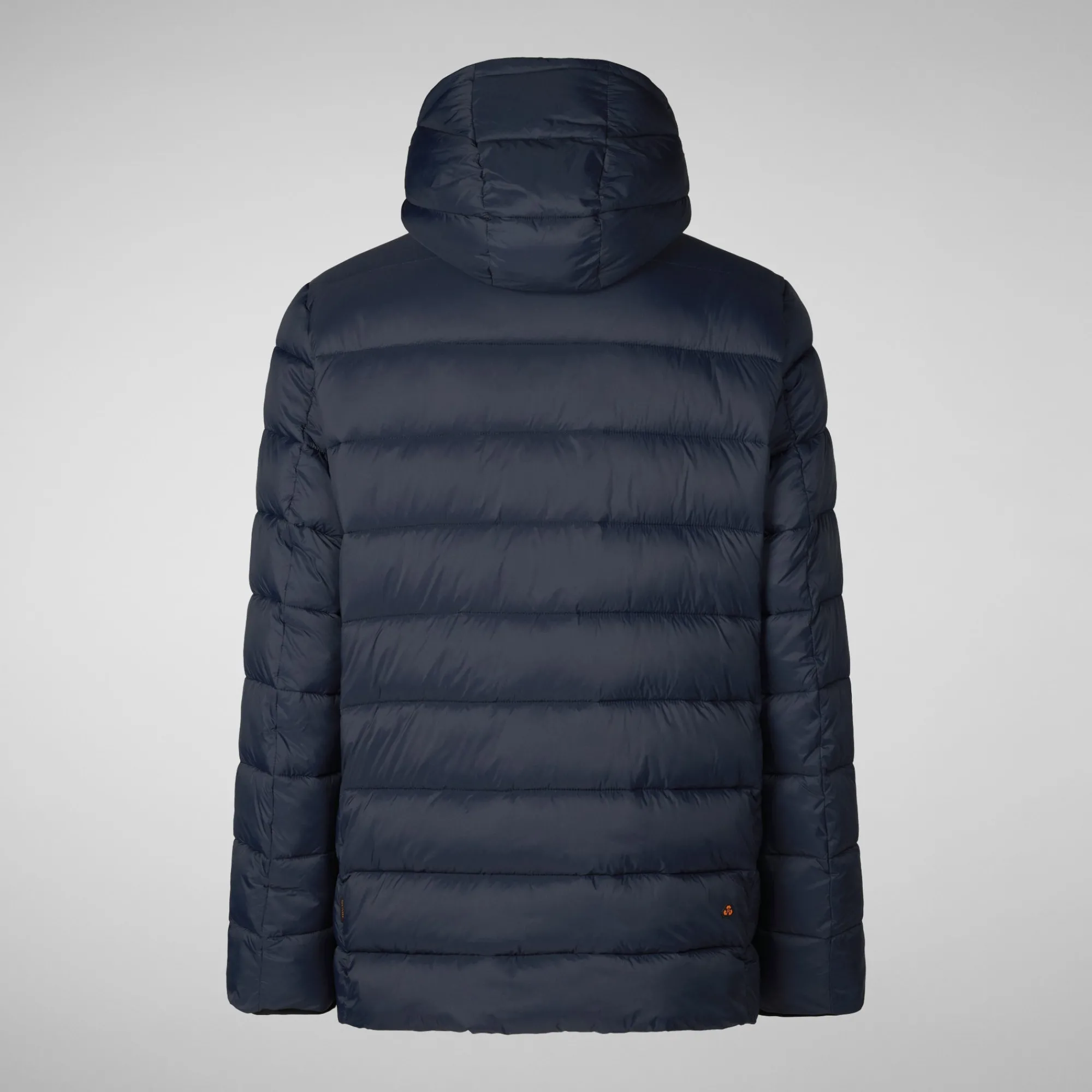Best Sale Save The Duck Men's animal free hooded Animal free Puffer jacket Lyle in blue black BlueBlack
