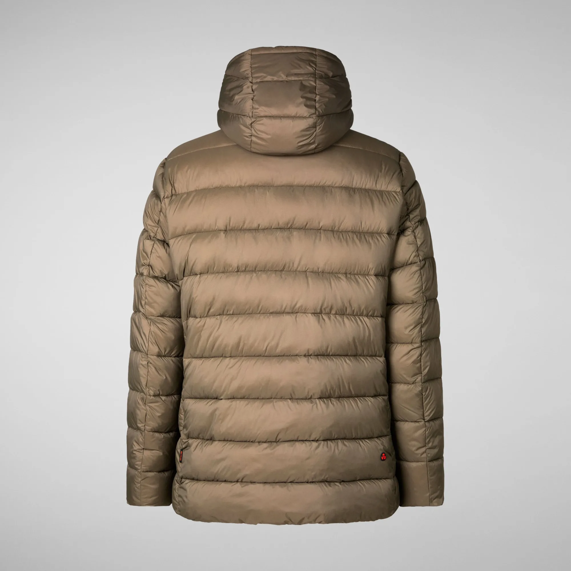 Sale Save The Duck Men's  animal free hooded Animal free Puffer jacket Lyle in mud grey Mudgrey