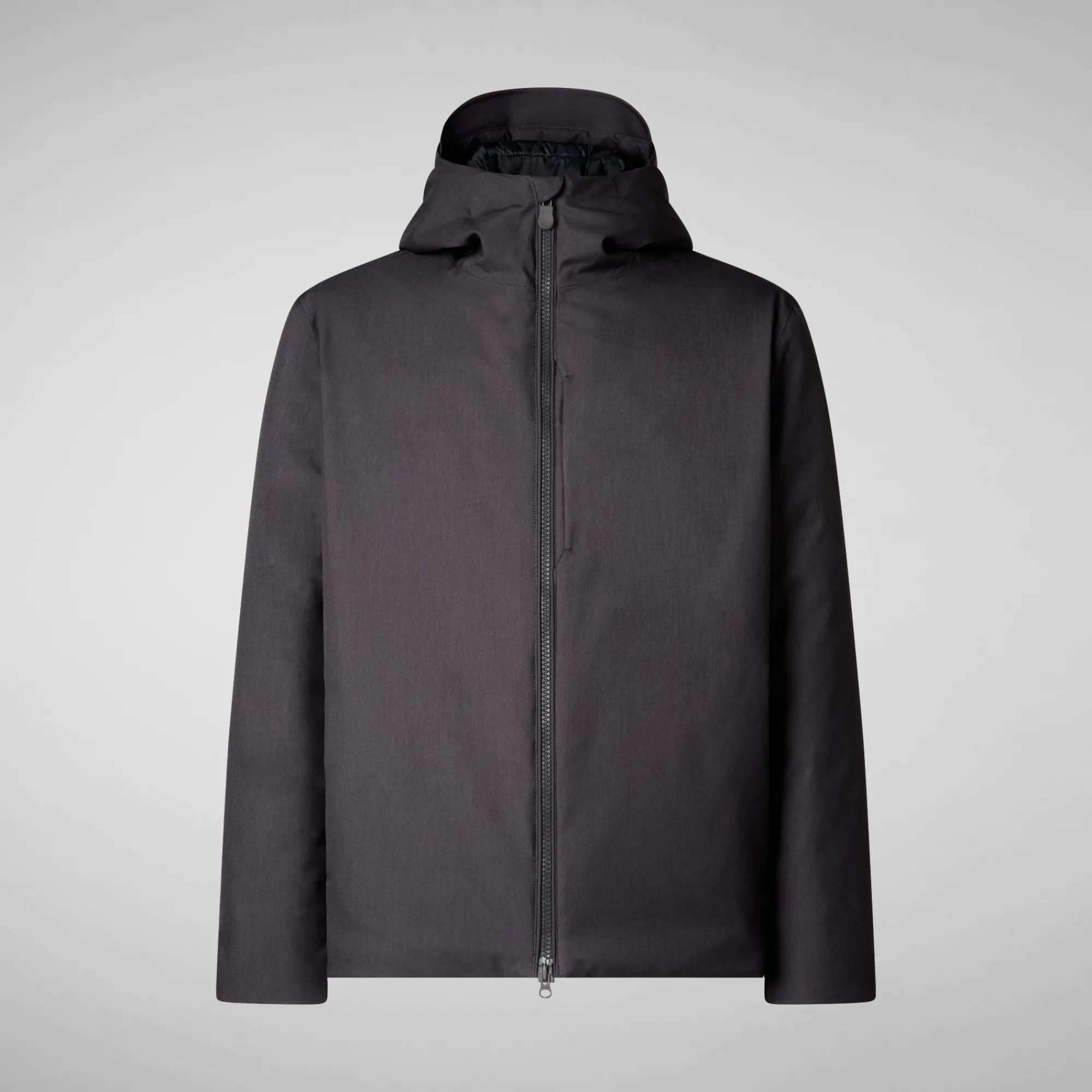 Discount Save The Duck Men's animal free hooded jacket Barnaby in CHARCOAL GREY MELANGE Greymelange