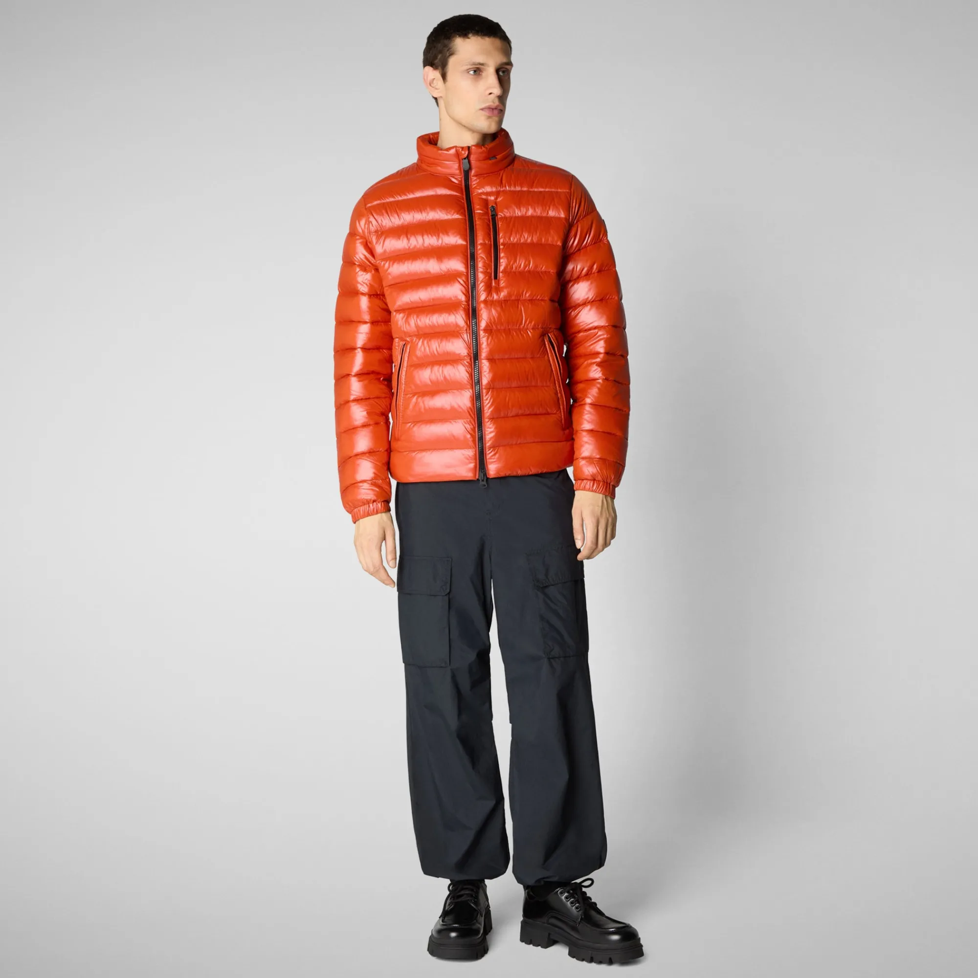 Cheap Save The Duck Men's animal free Puffer jacket Holden in maple orange MapleOrange