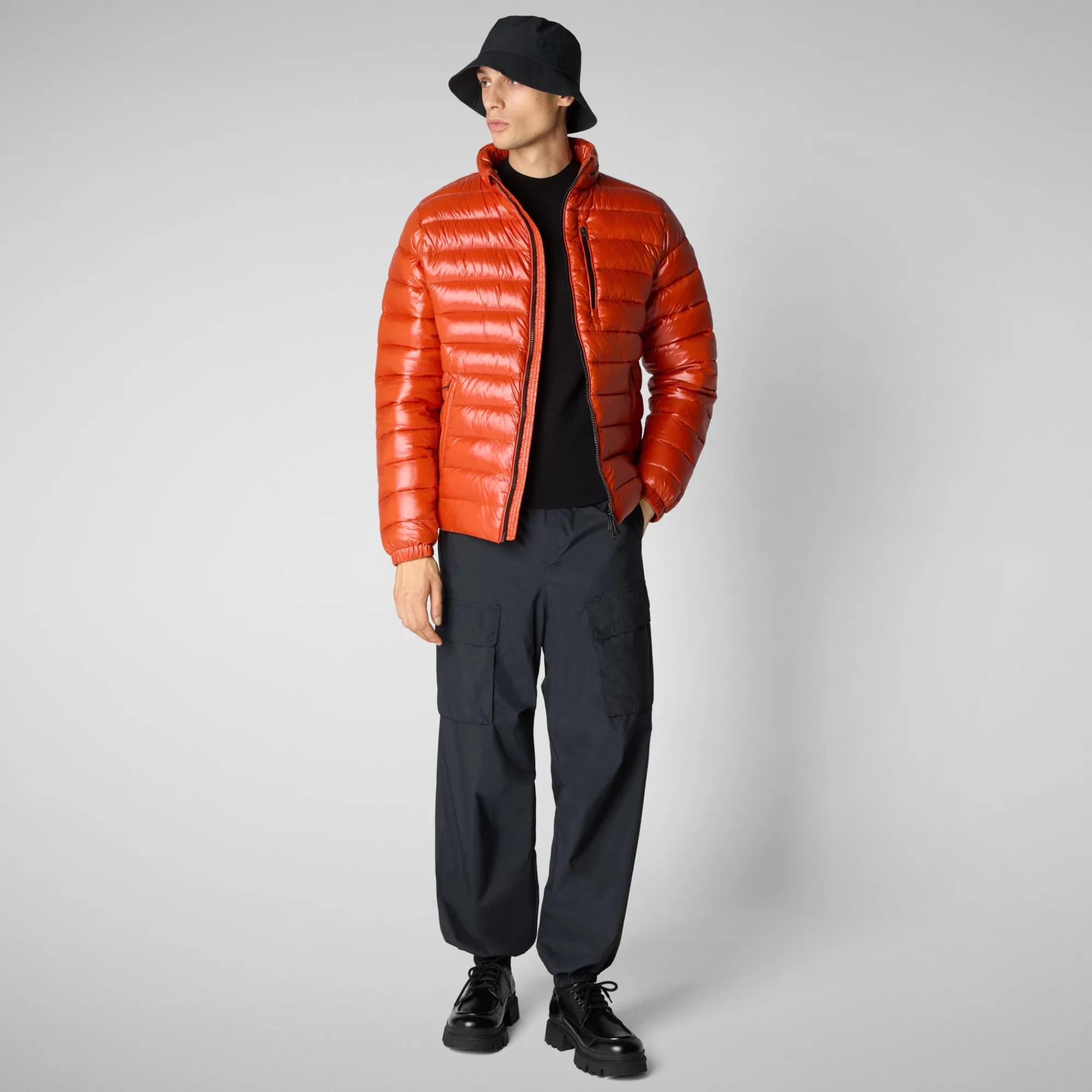 Cheap Save The Duck Men's animal free Puffer jacket Holden in maple orange MapleOrange