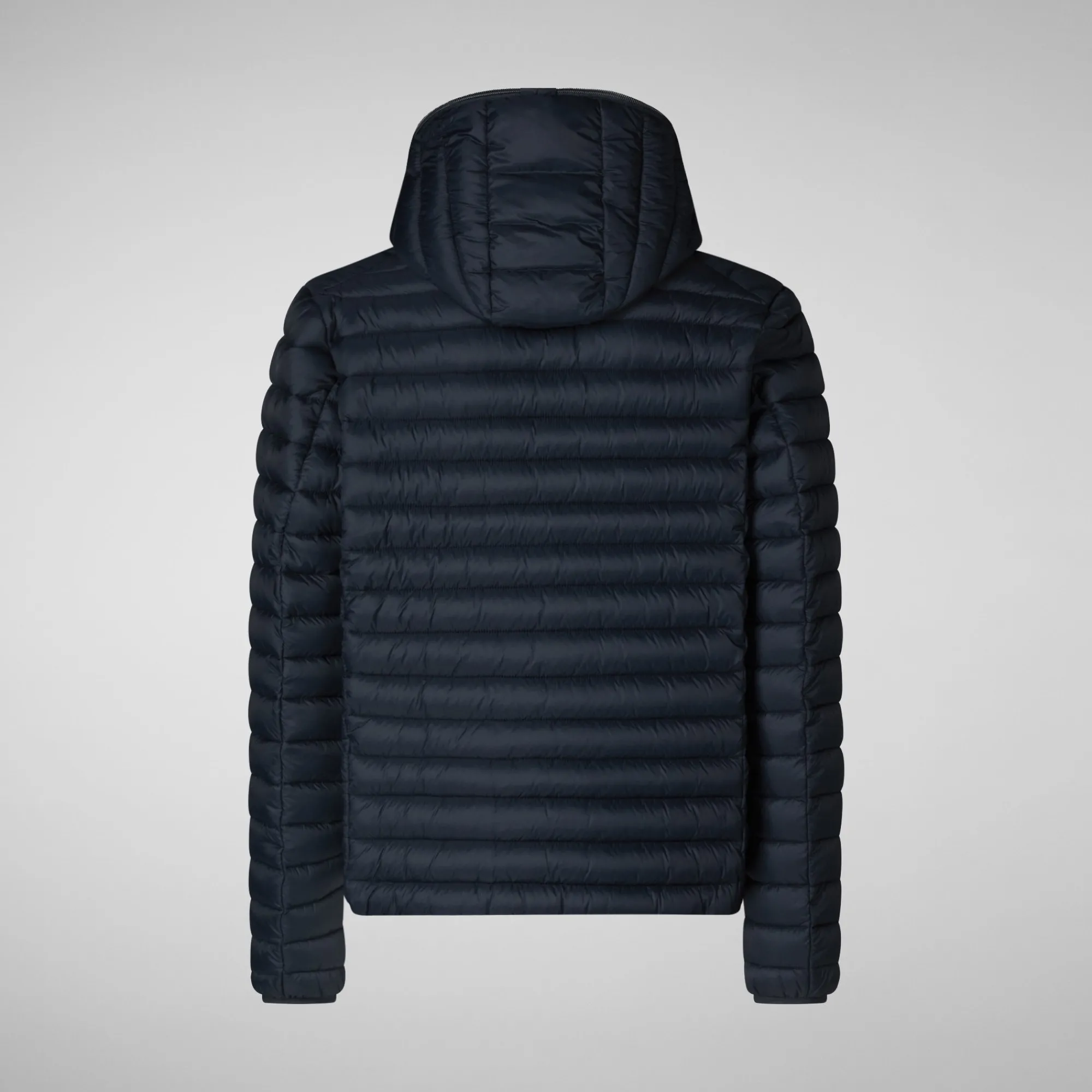 Best Sale Save The Duck Men's  Hooded Animal free Puffer Jacket Donald in Blue Black BlueBlack
