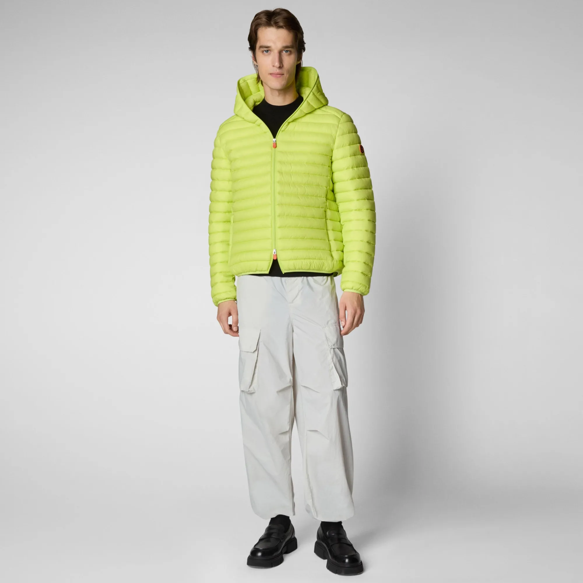 Flash Sale Save The Duck Men's Hooded Animal free Puffer Jacket Donald in Lichen Green LichenGreen