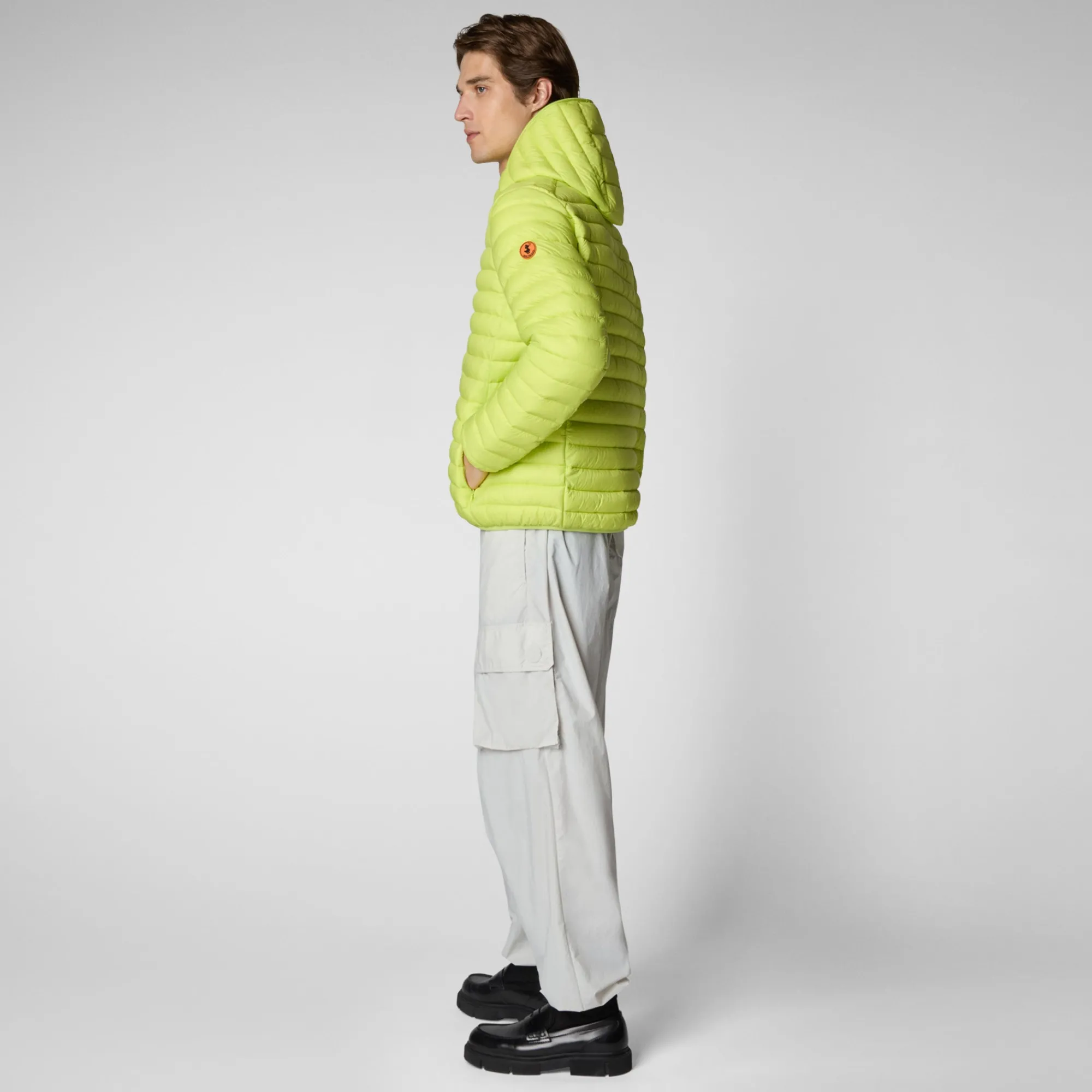 Flash Sale Save The Duck Men's Hooded Animal free Puffer Jacket Donald in Lichen Green LichenGreen