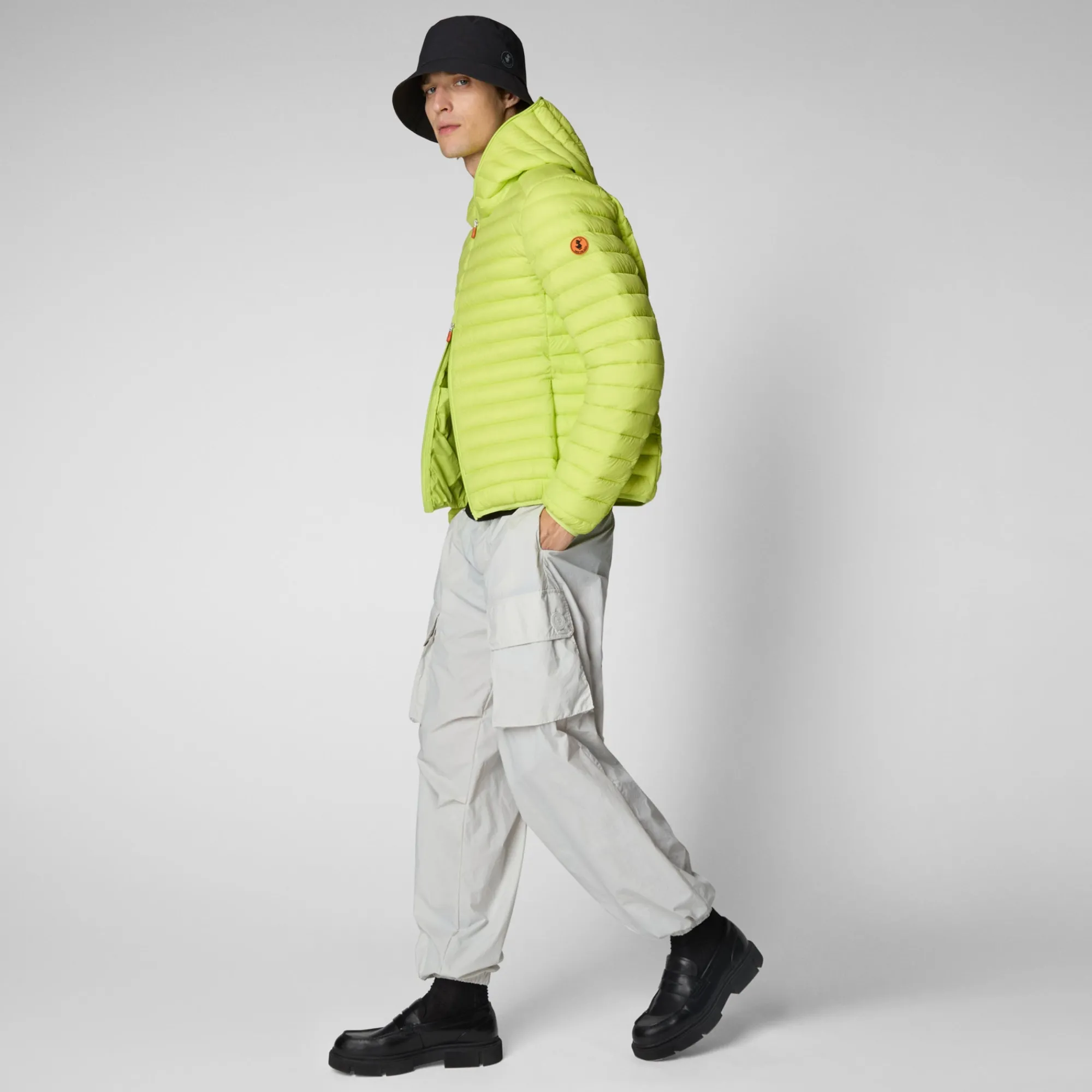 Flash Sale Save The Duck Men's Hooded Animal free Puffer Jacket Donald in Lichen Green LichenGreen