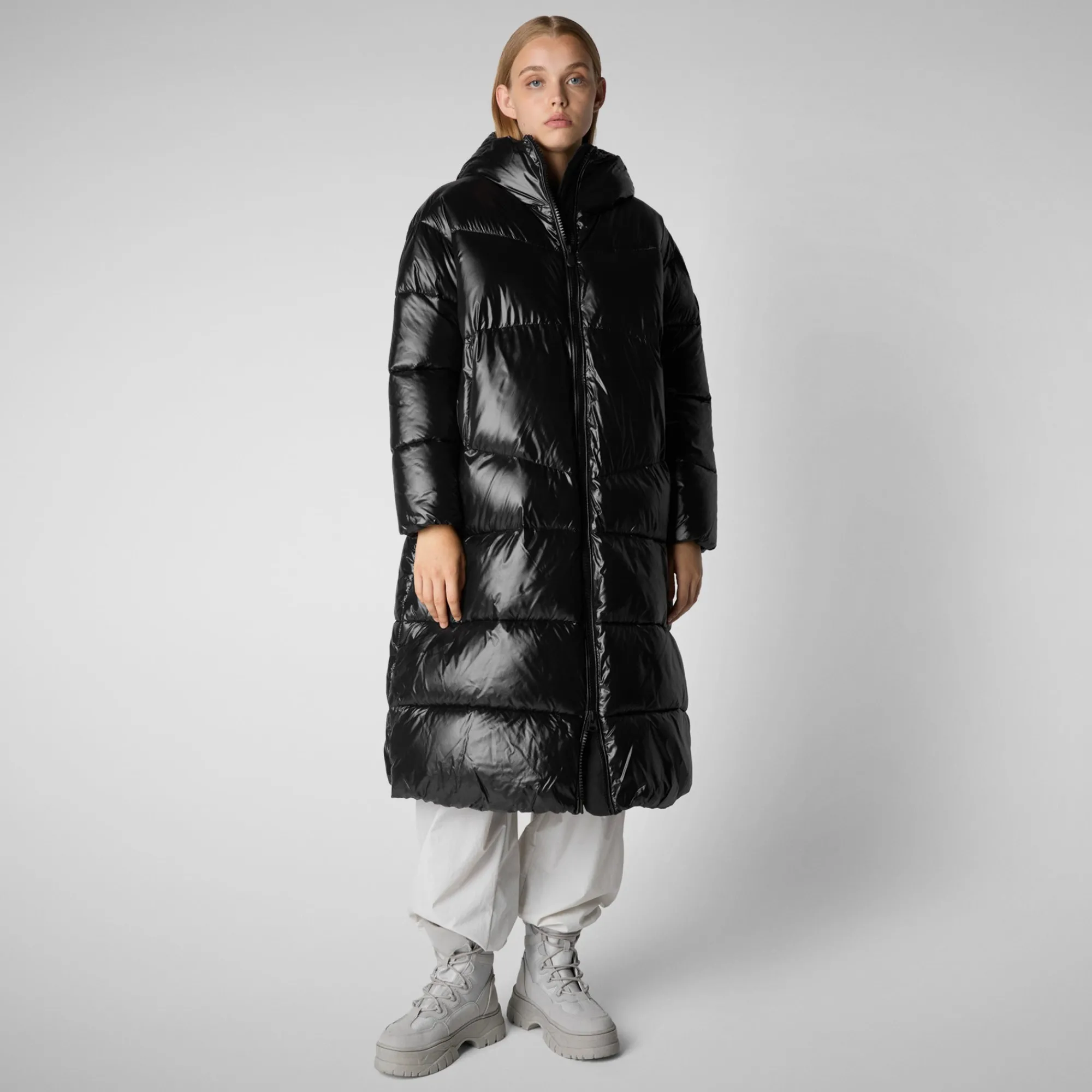 Discount Save The Duck Women's animal free hooded Animal free Puffer jacket Clarice in Black
