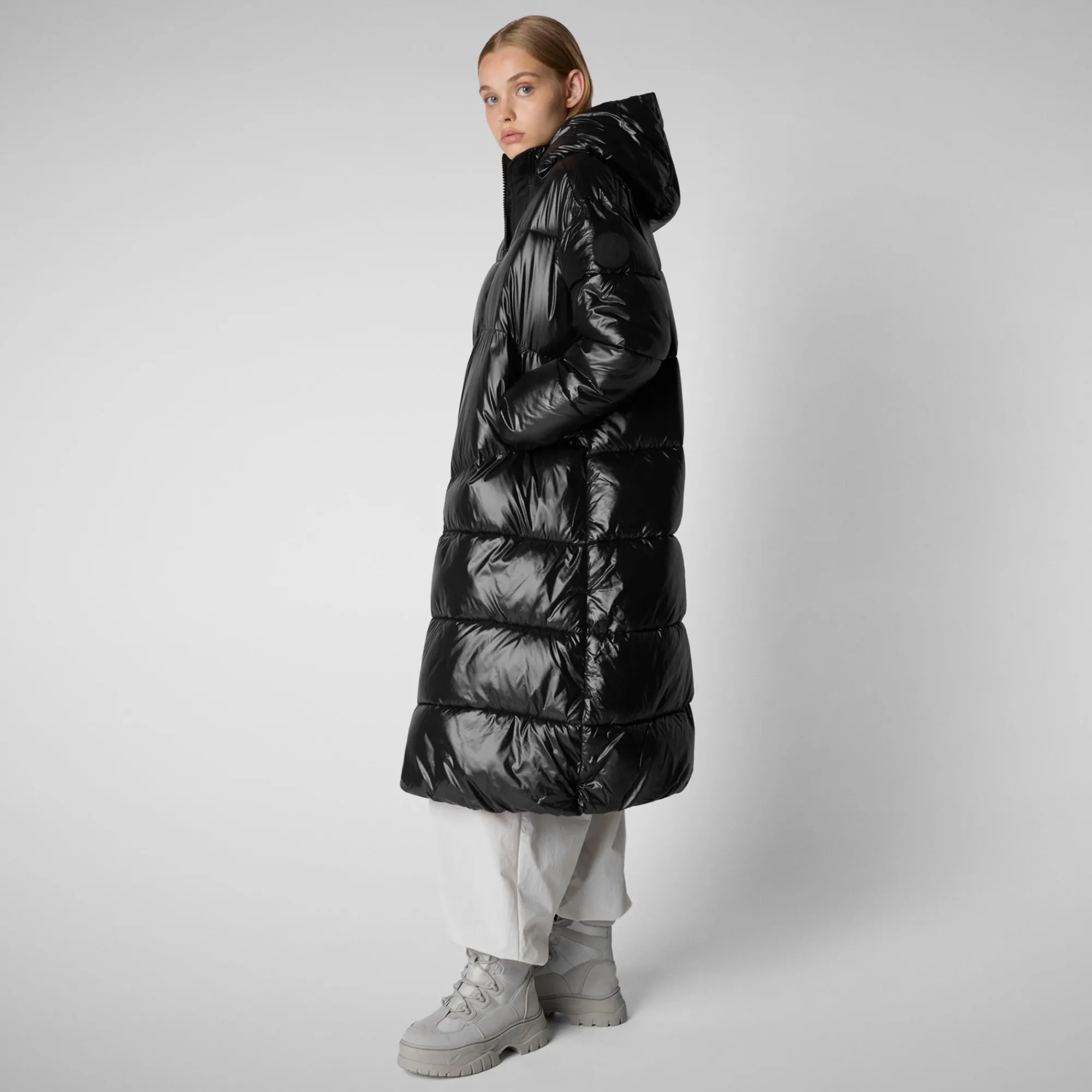 Discount Save The Duck Women's animal free hooded Animal free Puffer jacket Clarice in Black