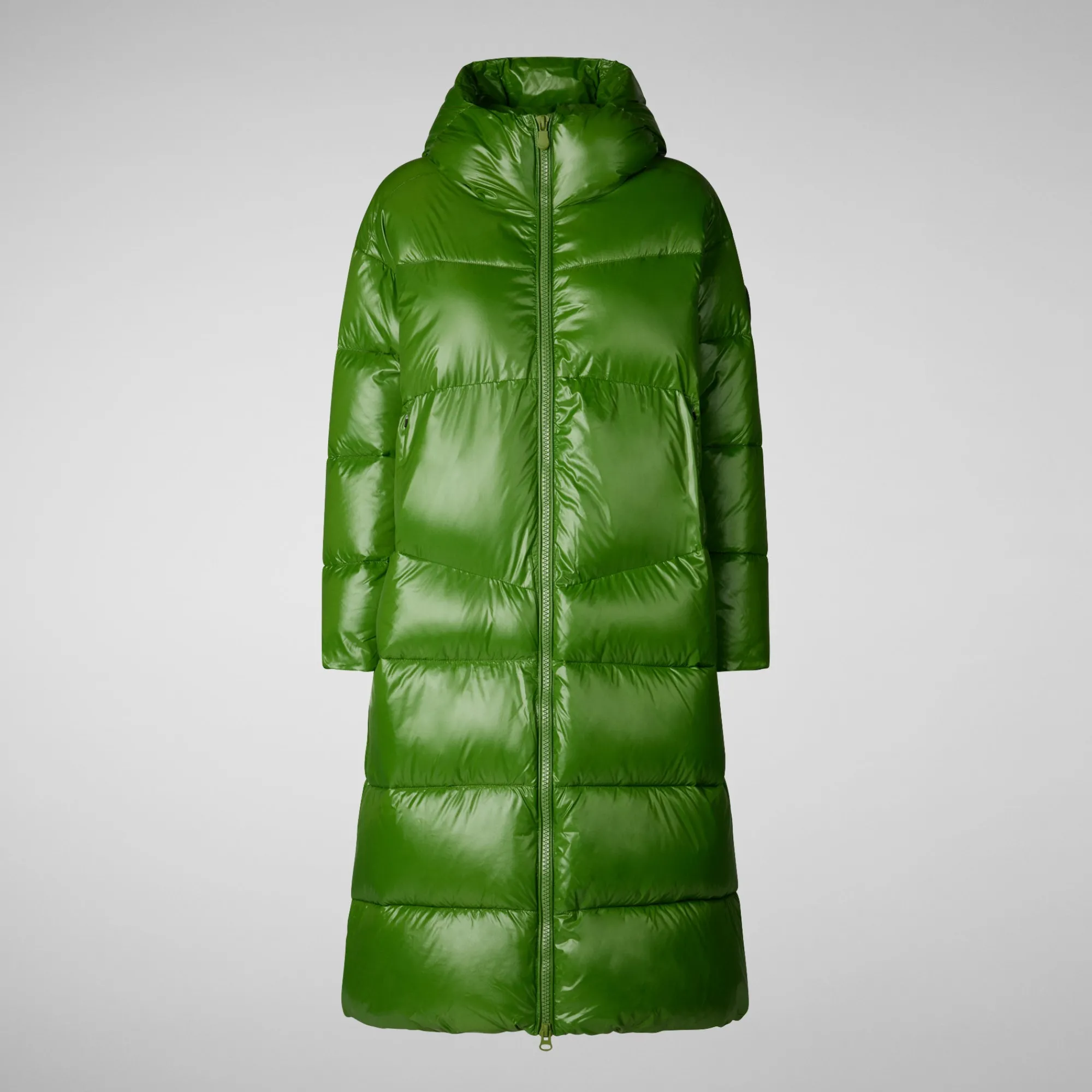 Discount Save The Duck Women's animal free hooded Animal free Puffer jacket Clarice in GRASS GREEN GrassGreen