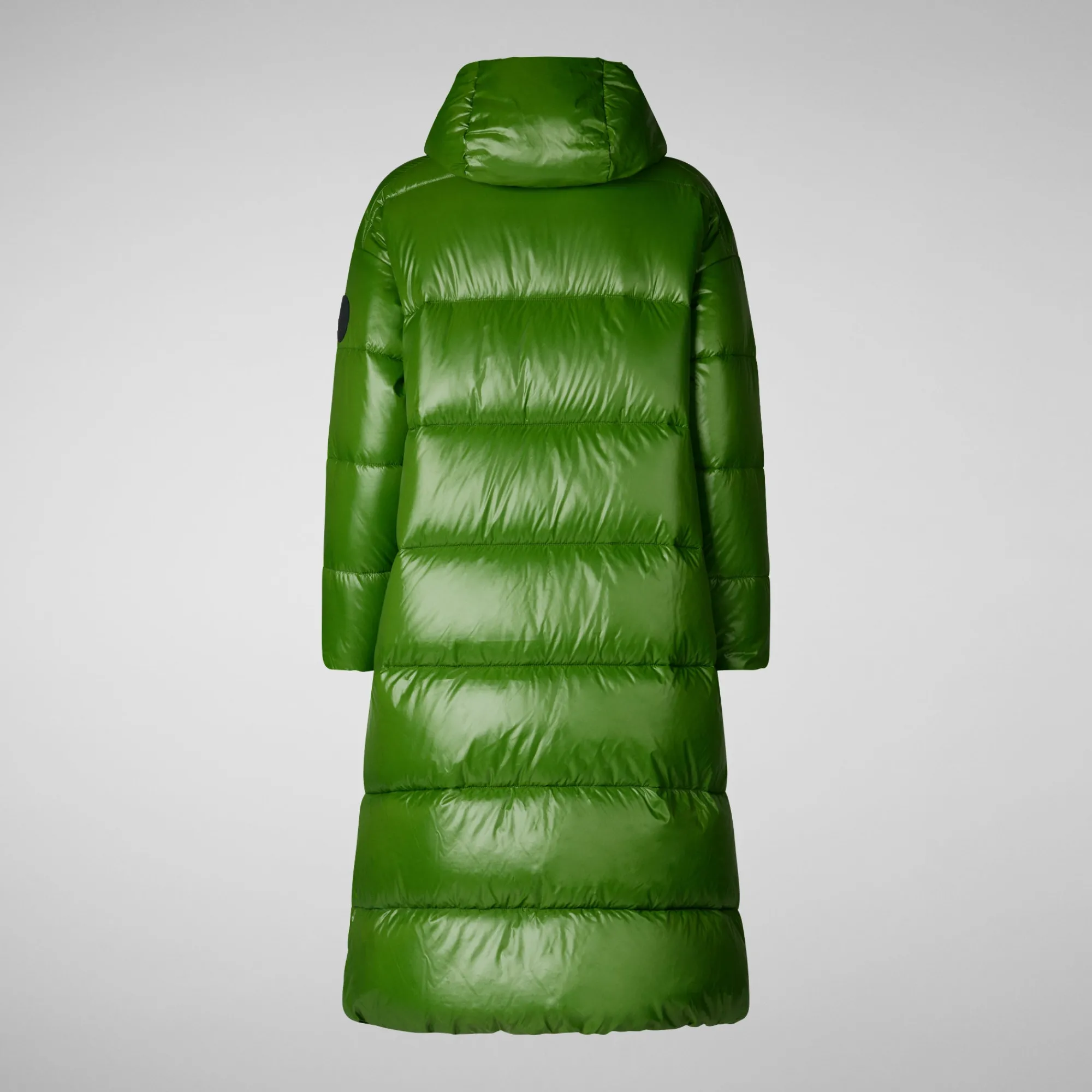 Discount Save The Duck Women's animal free hooded Animal free Puffer jacket Clarice in GRASS GREEN GrassGreen