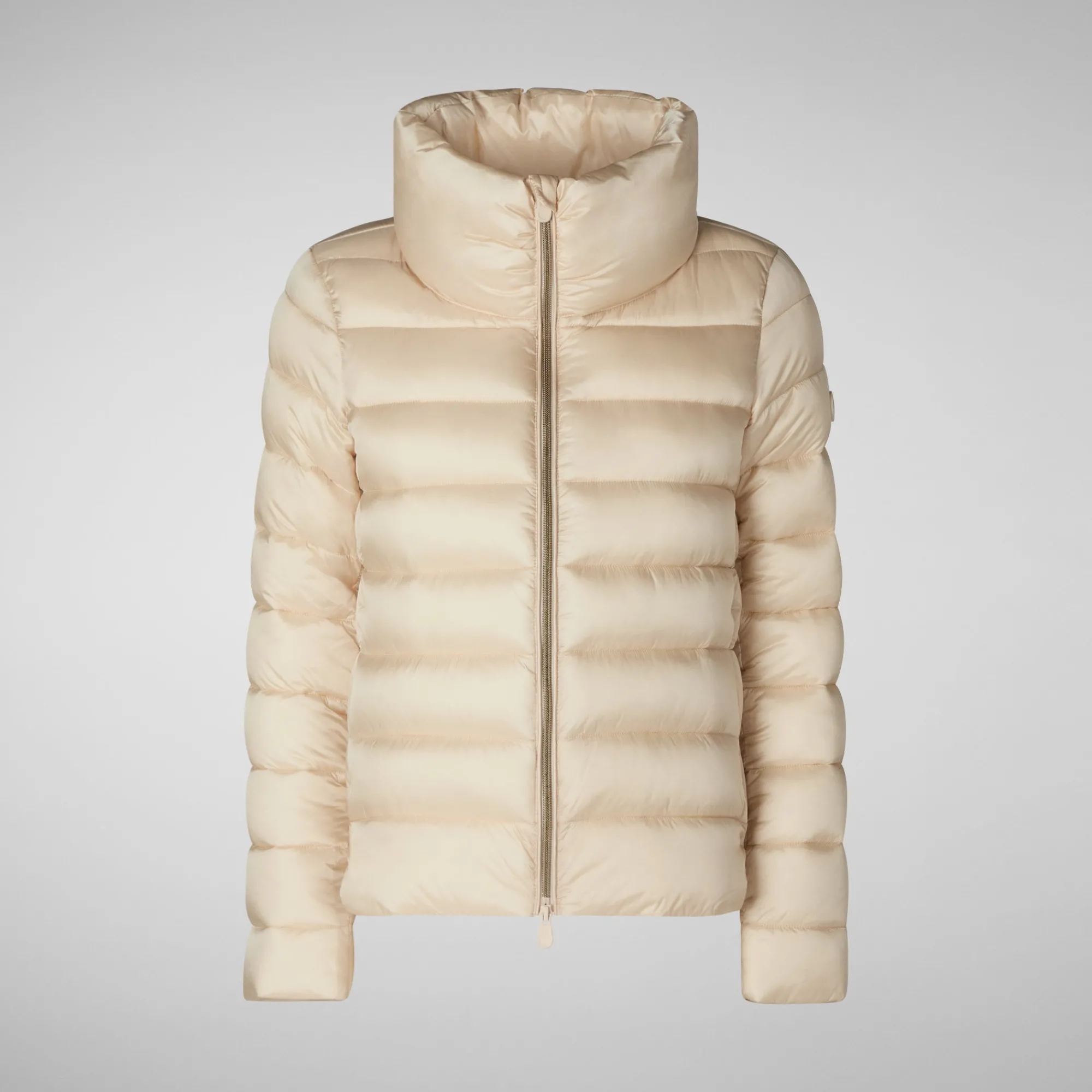 Shop Save The Duck Women's  Animal free Puffer Jacket Elsie in shore Beige ShoreBeige
