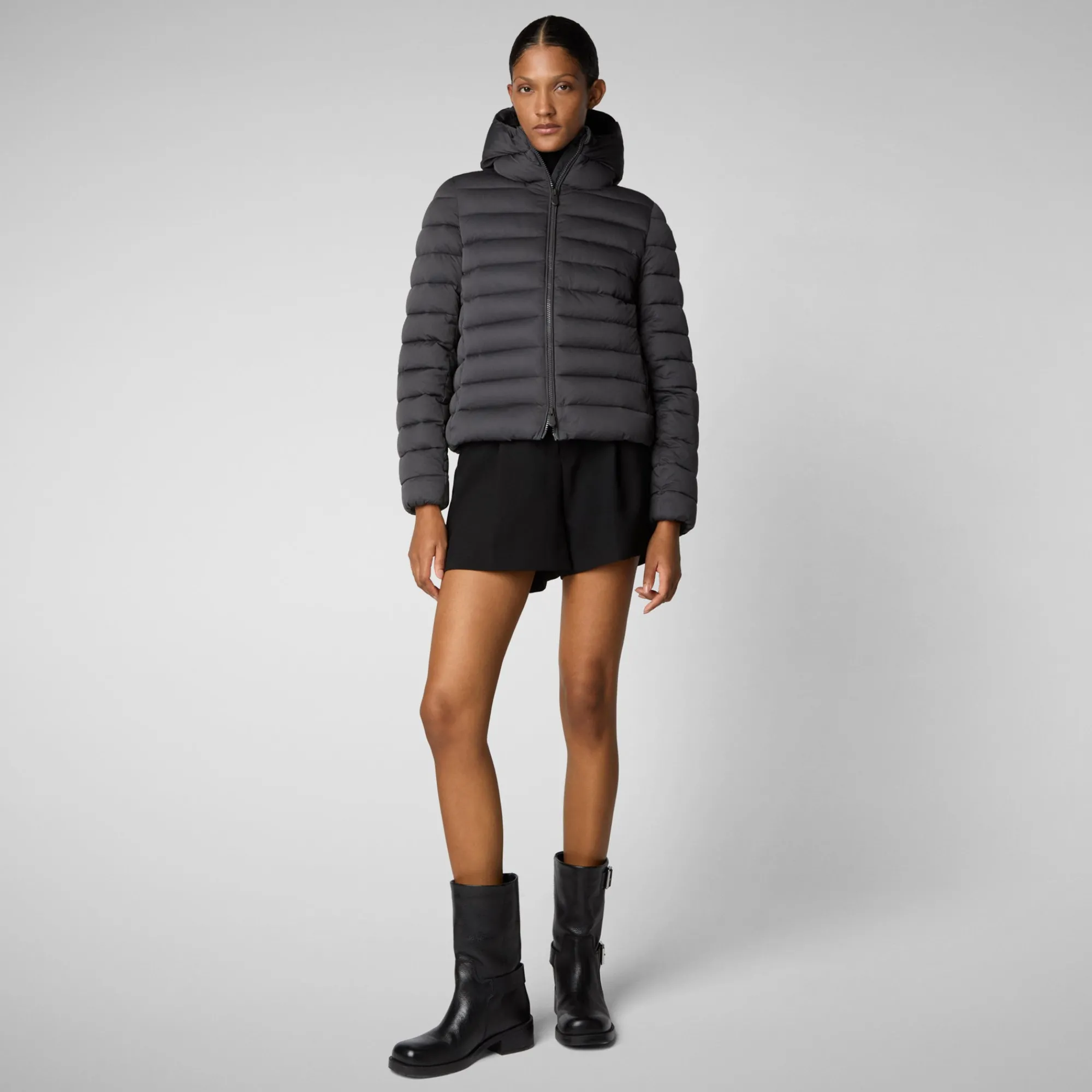 Hot Save The Duck Women's animal free Puffer jacket Sweet in thorn brown ThornBrown