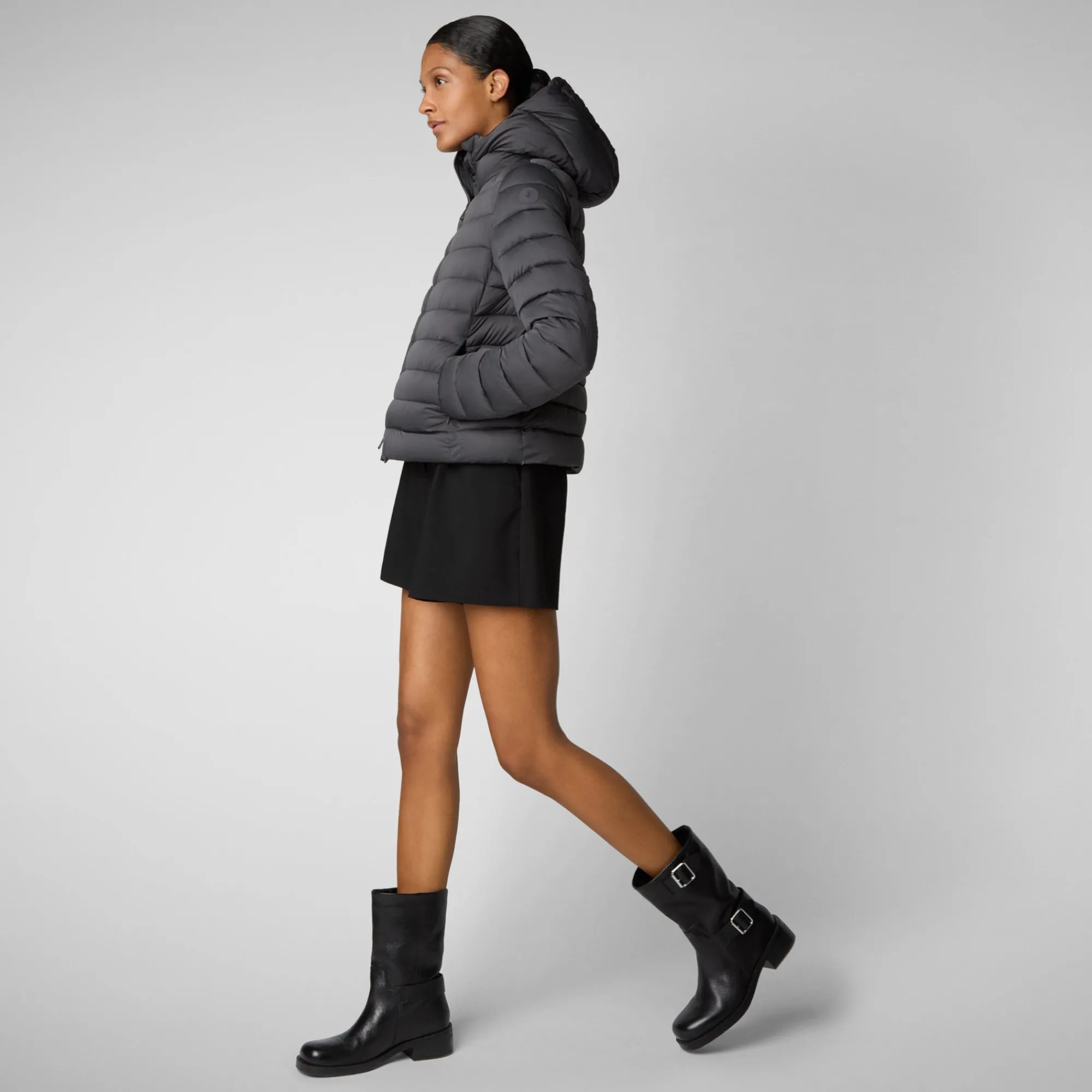 Hot Save The Duck Women's animal free Puffer jacket Sweet in thorn brown ThornBrown
