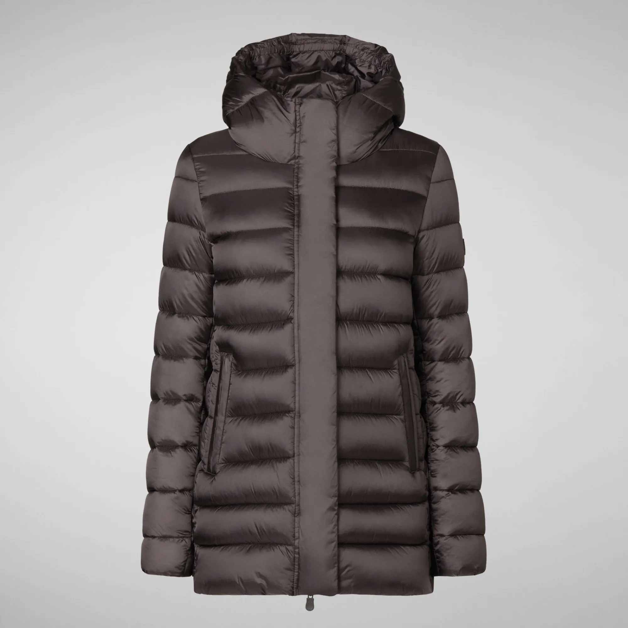 Sale Save The Duck Women's Hooded Animal free Puffer Coat Drimia in Brown Black BrownBlack