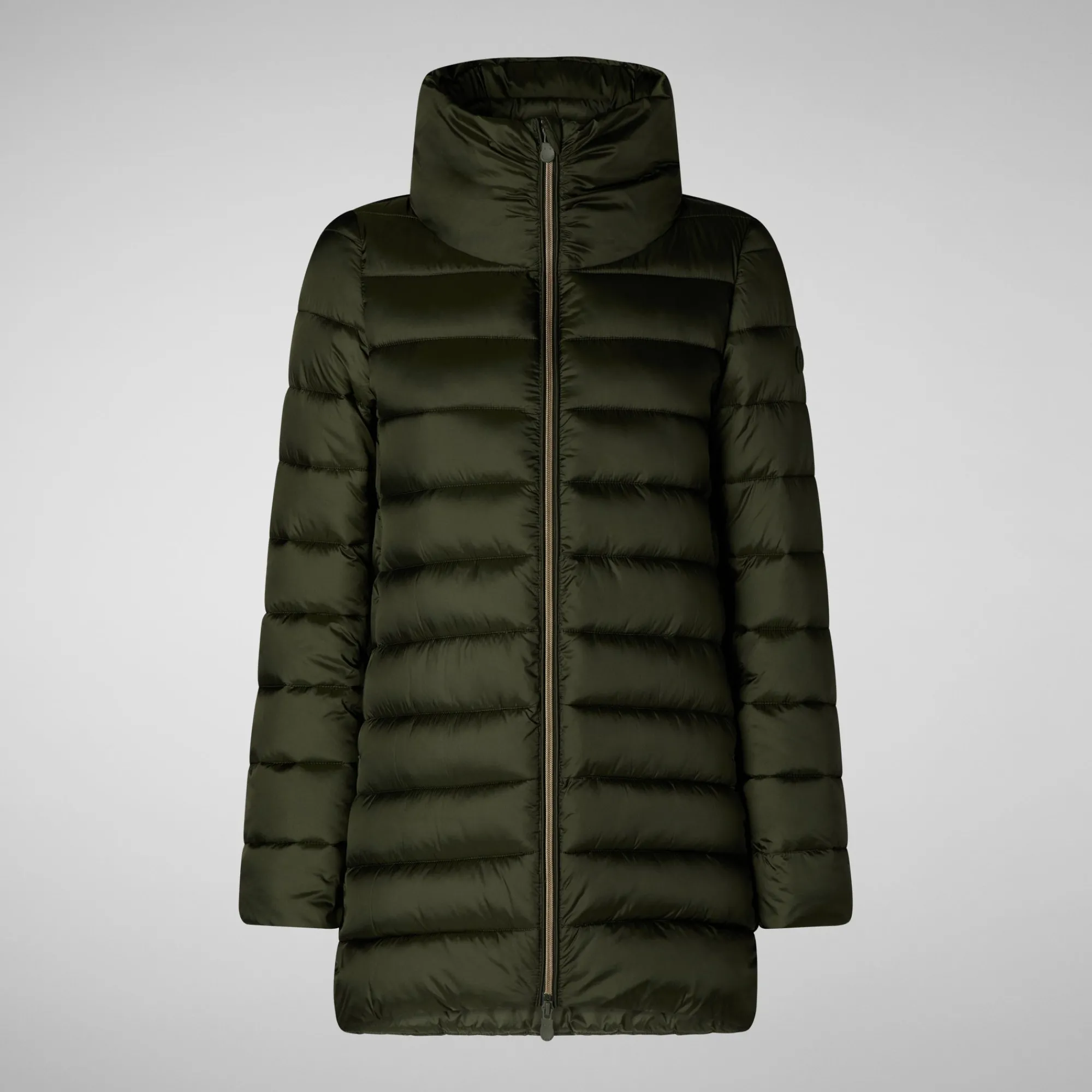 Cheap Save The Duck Women's Hooded Animal free Puffer Coat Lydia in pine green PineGreen