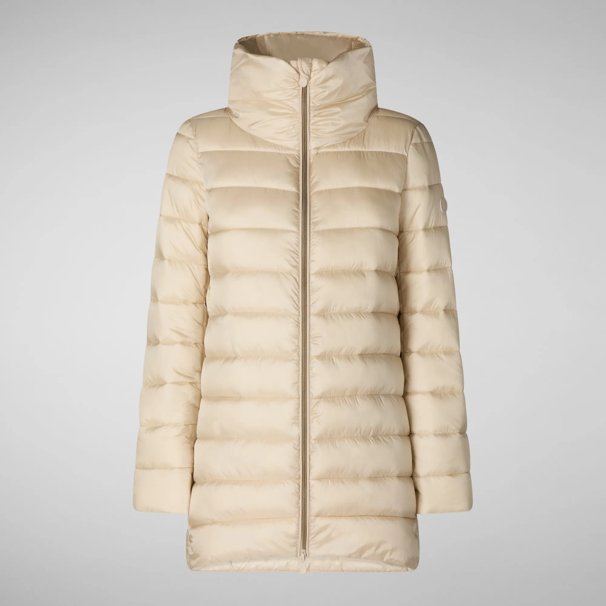 Hot Save The Duck Women's Hooded Animal free Puffer Coat Lydia in shore Beige ShoreBeige