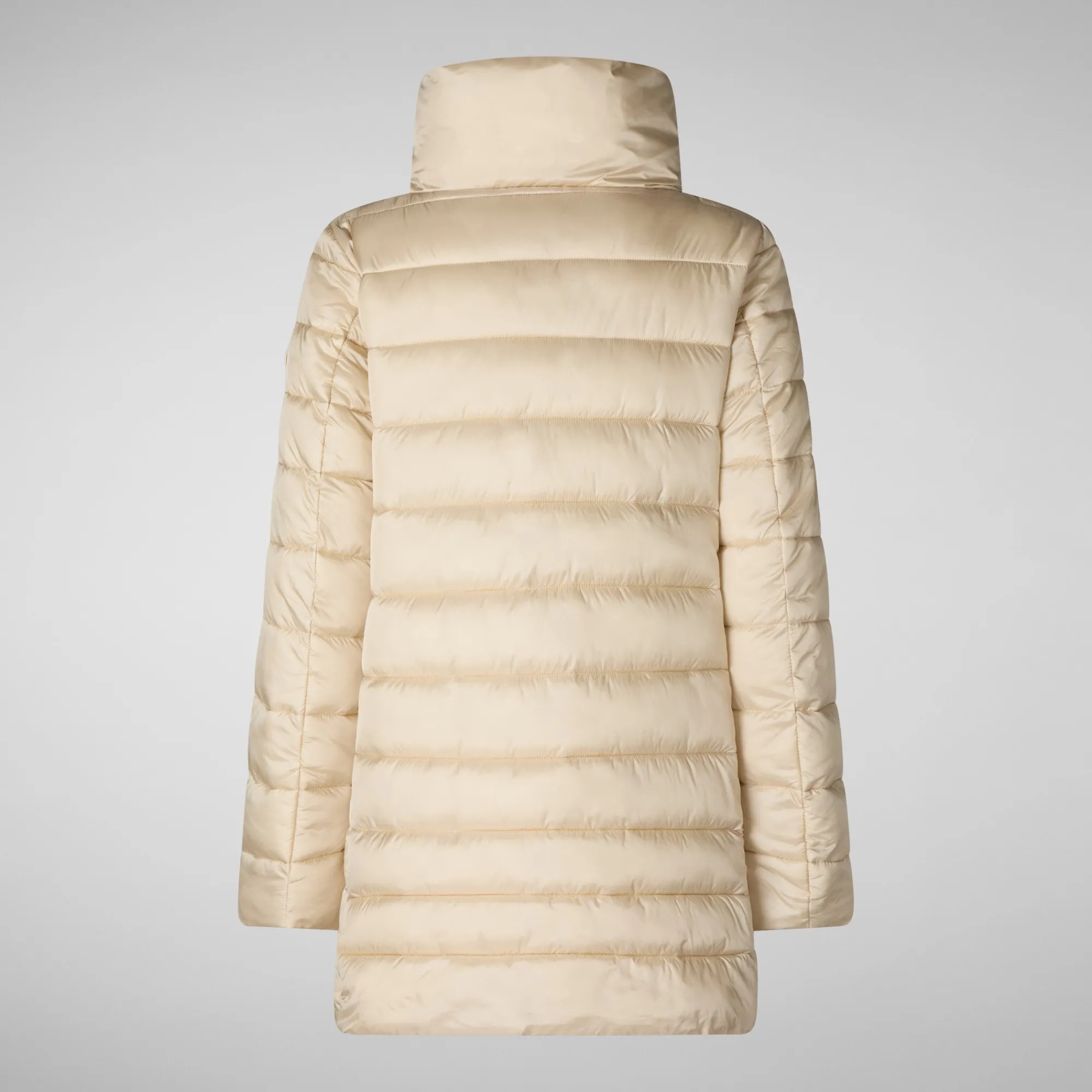 Hot Save The Duck Women's Hooded Animal free Puffer Coat Lydia in shore Beige ShoreBeige