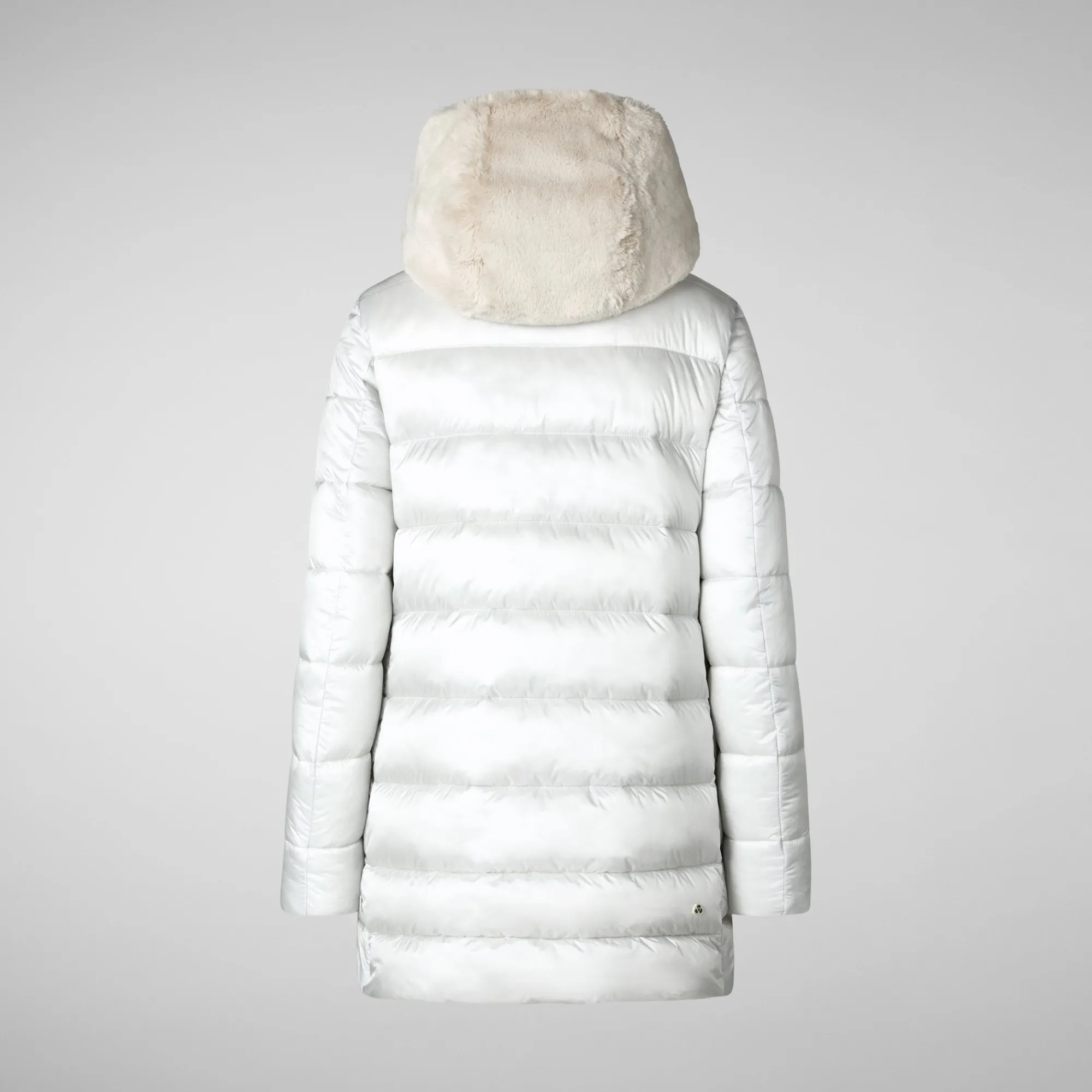 Best Save The Duck Women's Hooded Animal free Puffer Coat Matilda with Faux Fur in Fog Grey FogGrey