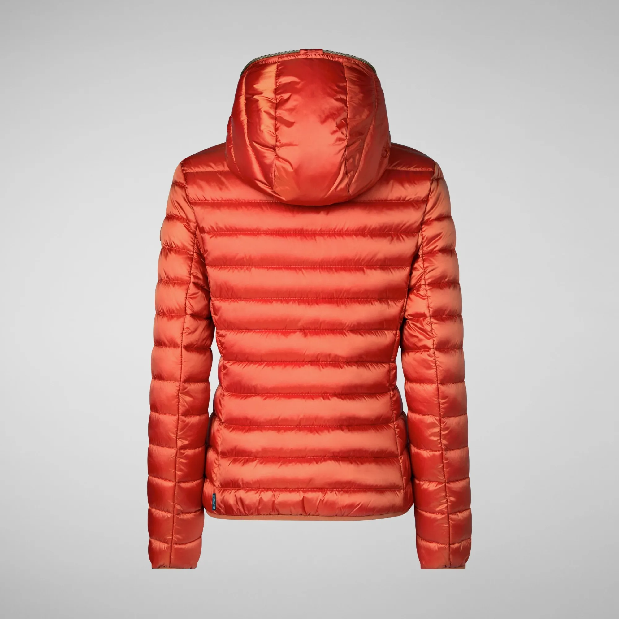 Store Save The Duck Women's Hooded Animal free Puffer Jacket Alexis in Maple Orange MapleOrange