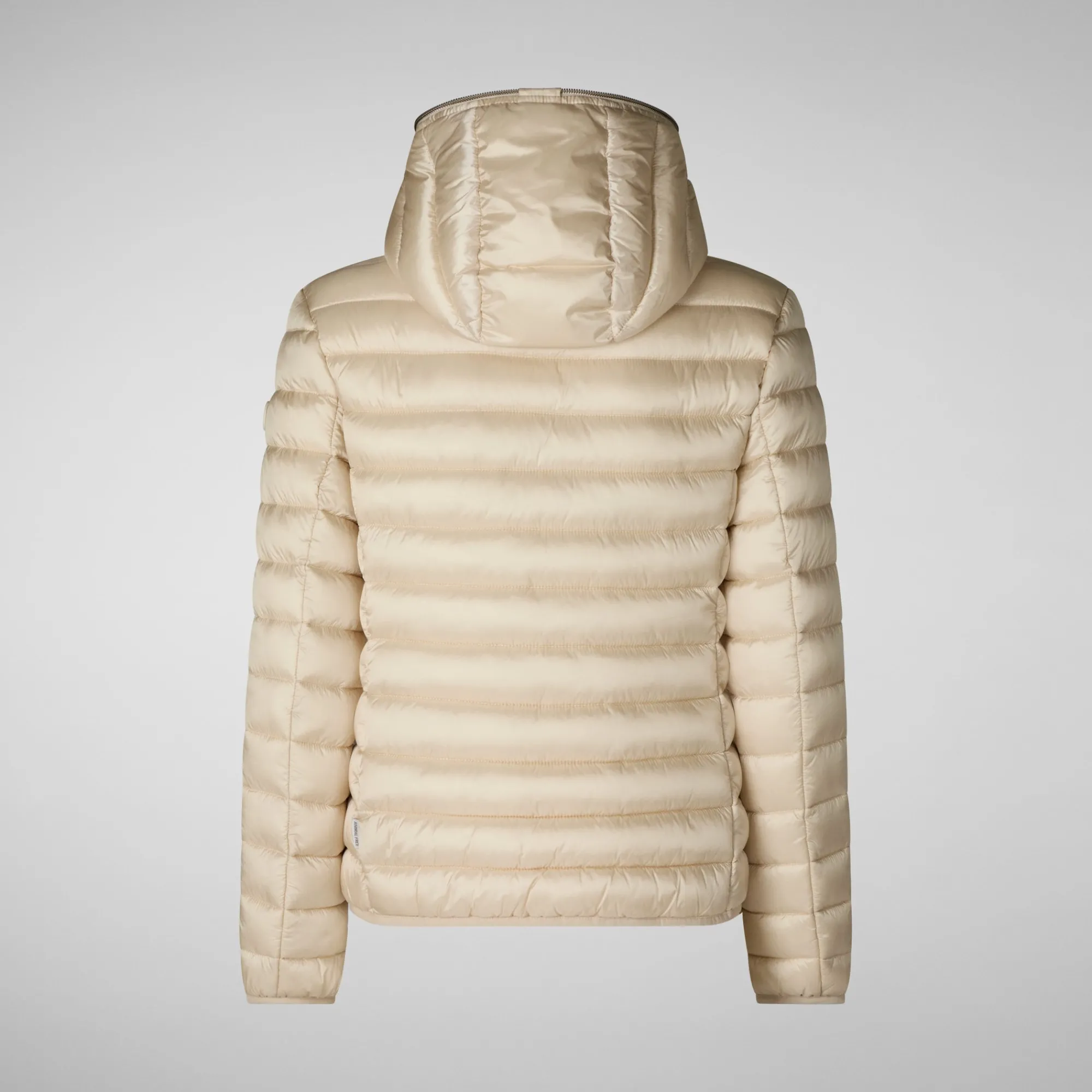 Fashion Save The Duck Women's Hooded Animal free Puffer Jacket Alexis in Shore Beige ShoreBeige