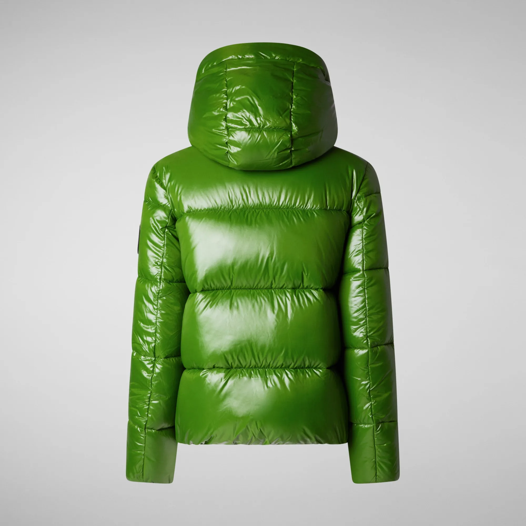 Online Save The Duck Women's Hooded Animal free Puffer Jacket Biddy in Grass Green GrassGreen