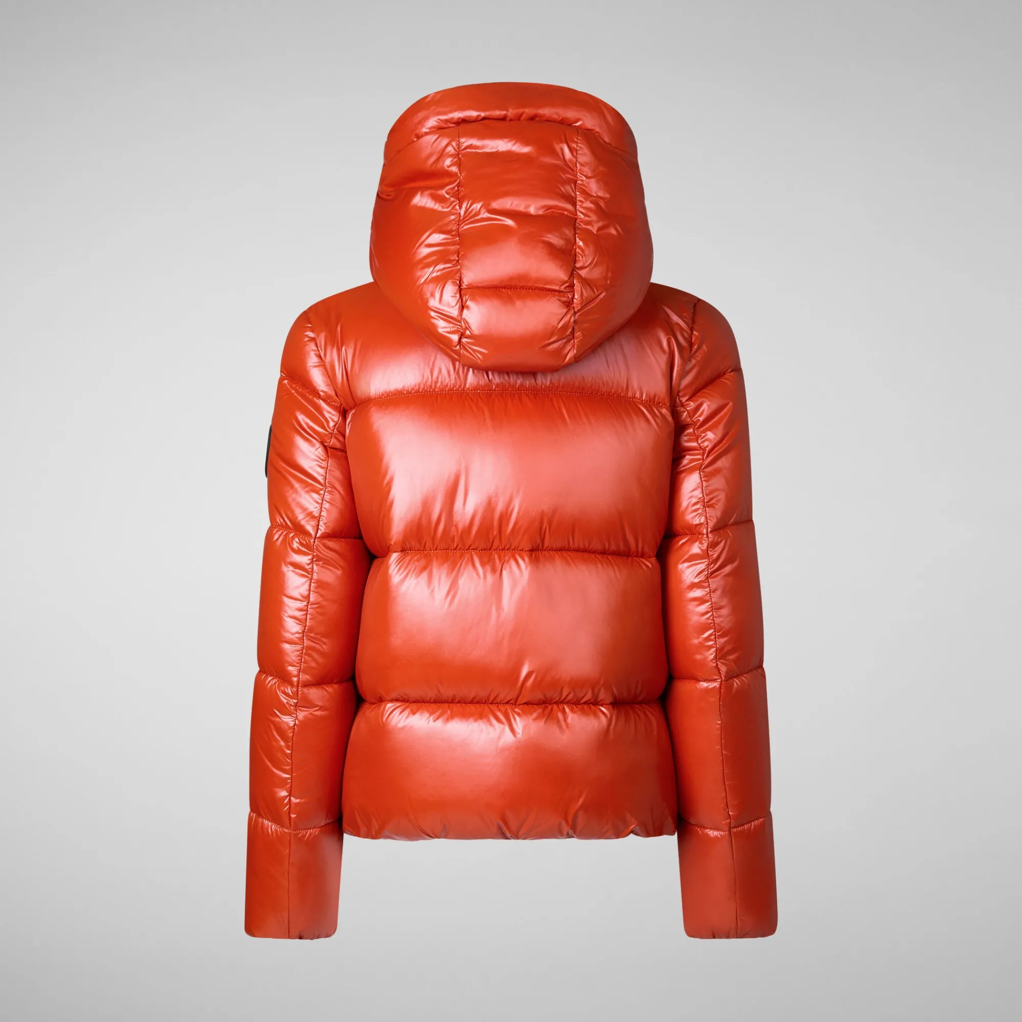 Store Save The Duck Women's Hooded Animal free Puffer Jacket Biddy in Maple Orange MapleOrange