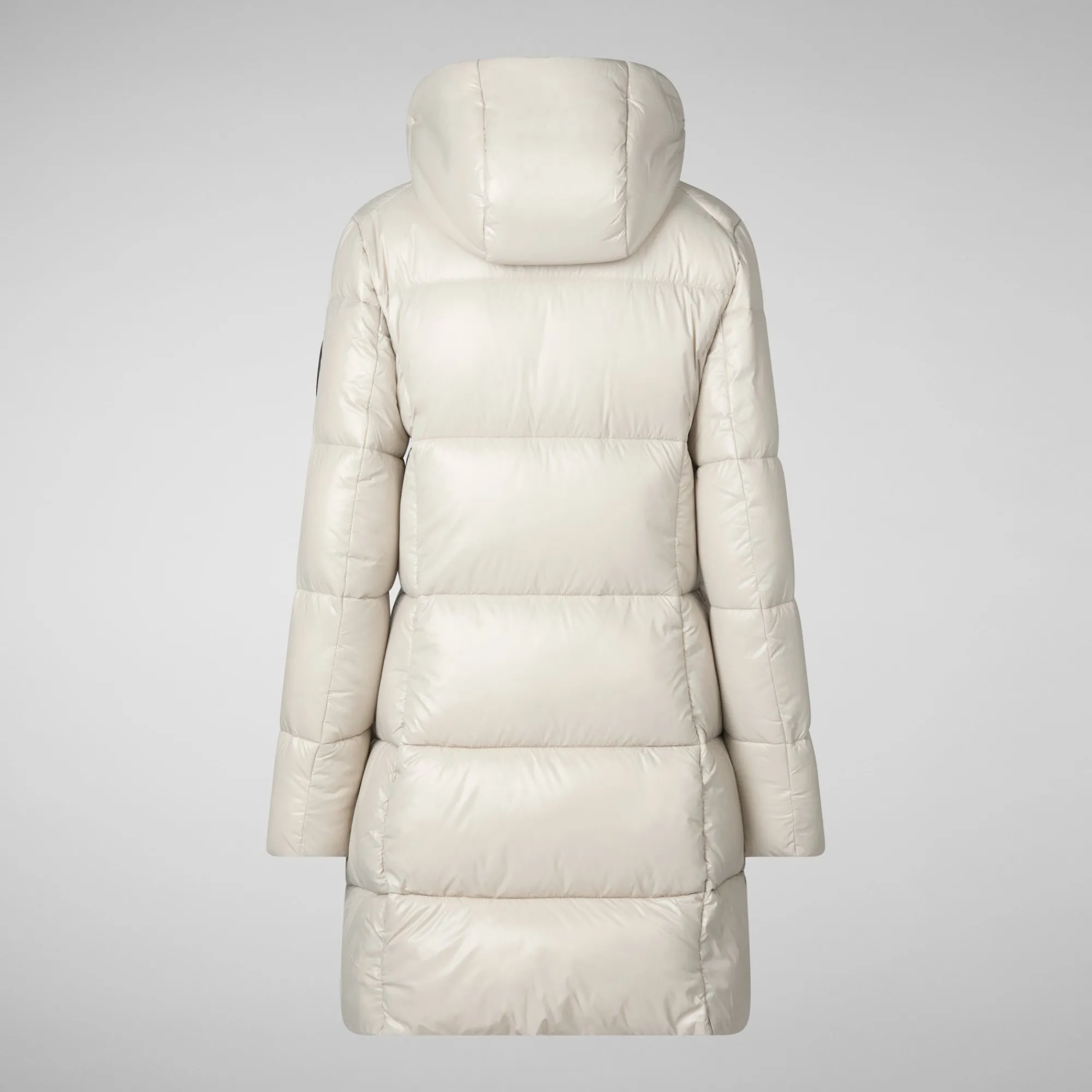 Cheap Save The Duck Women's Hooded Animal free Puffer Jacket Ines in Rainy Beige RainyBeige