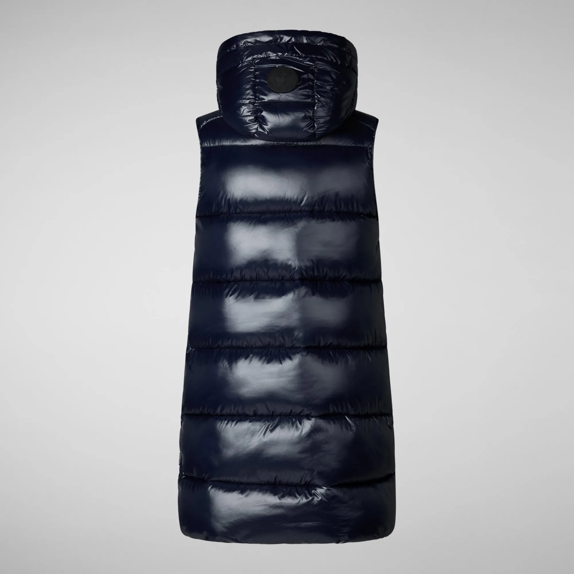 Outlet Save The Duck Women's Hooded Animal free Puffer Vest Iria in blue black BlueBlack