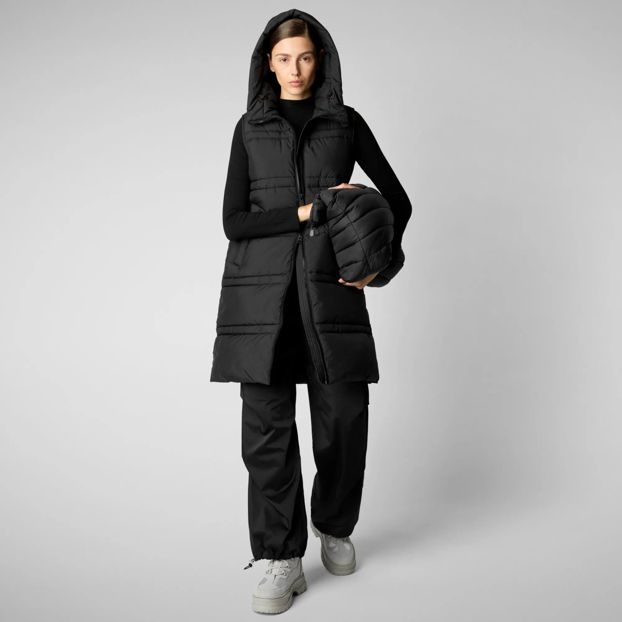 womens_hooded_vest_judee_in_black_2-1.webp Discount Save The Duck Women's hooded vest Judee in Black