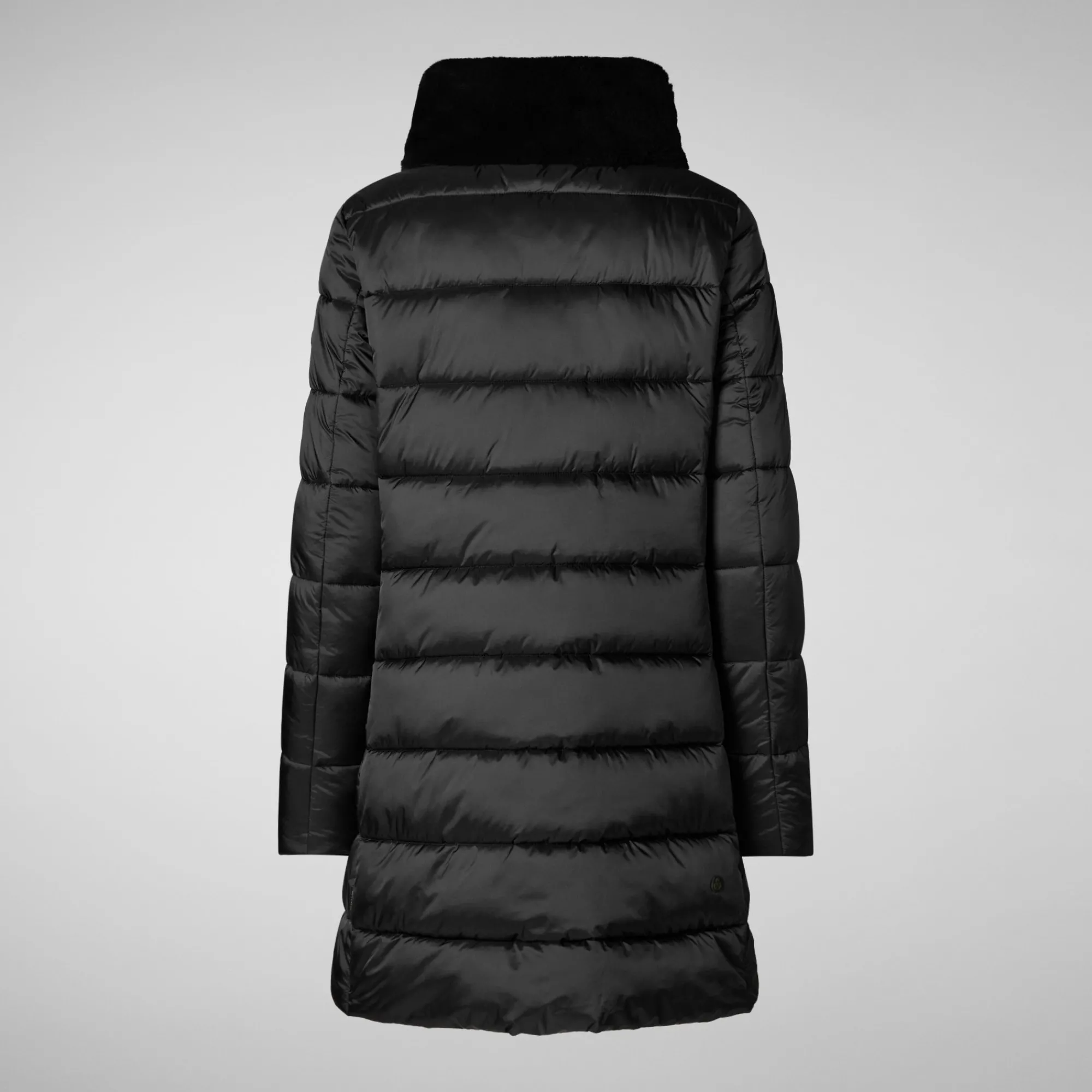 Hot Save The Duck Women's Puffer Coat Dalea with Faux Fur Collar  in Black