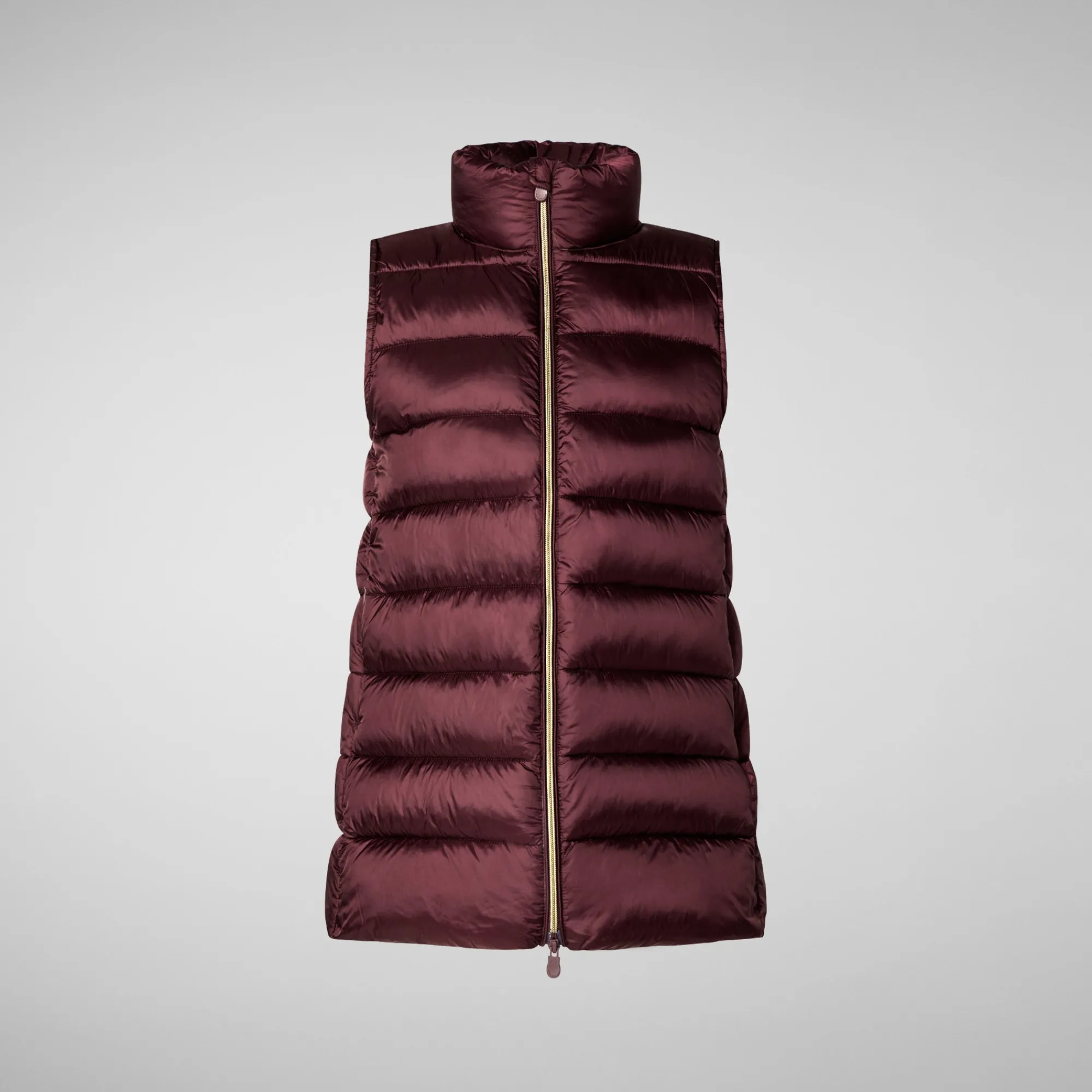 New Save The Duck Women's quilted vest Coral in Burgundy Black Burgundyblack