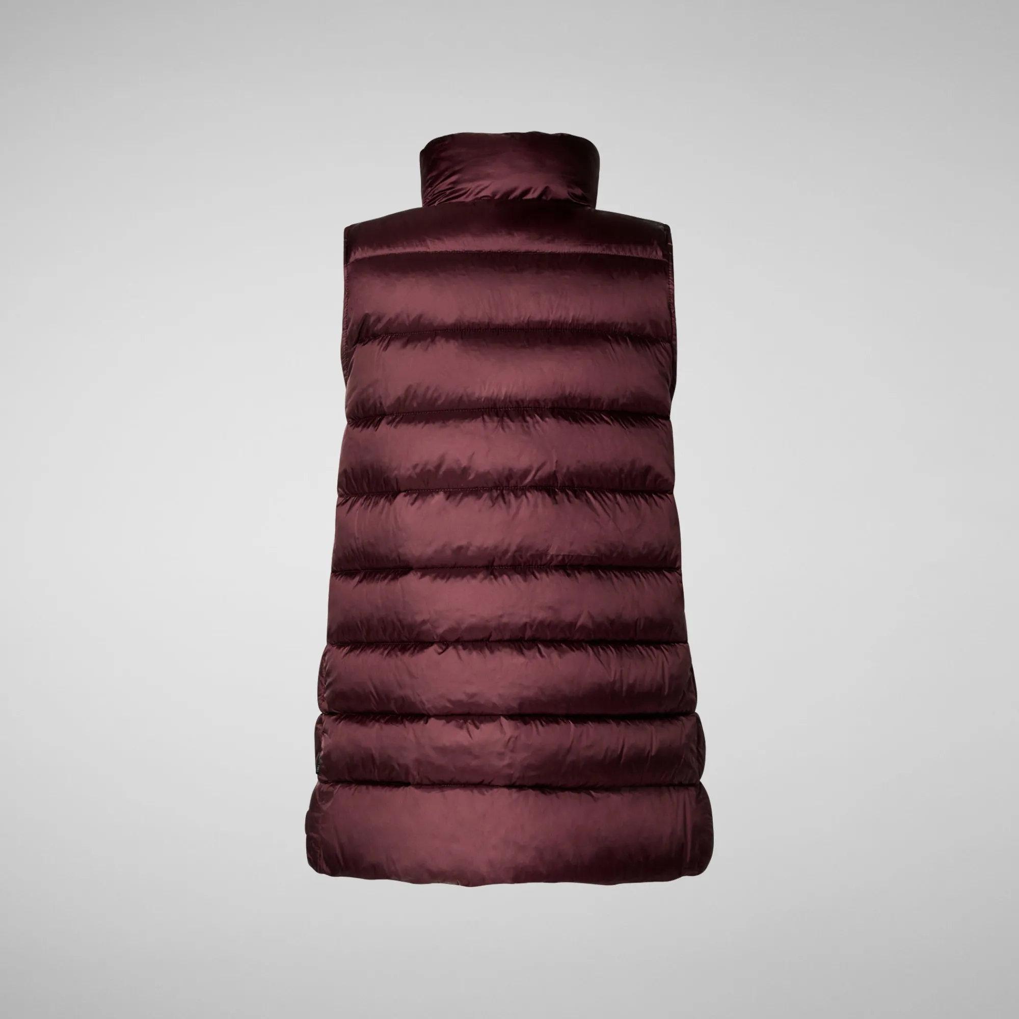 New Save The Duck Women's quilted vest Coral in Burgundy Black Burgundyblack