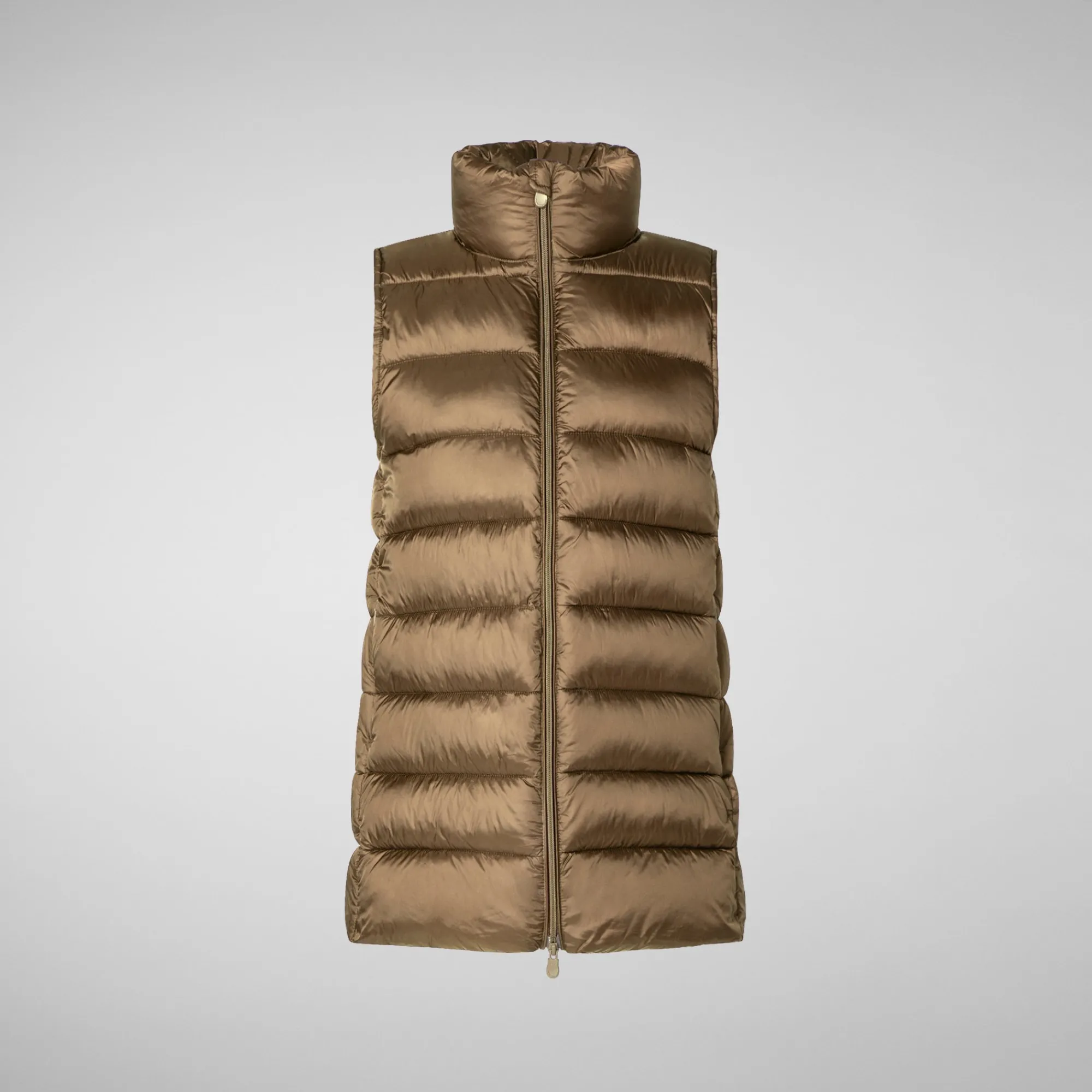 Sale Save The Duck Women's quilted vest Coral in HUSK GREEN HuskGreen